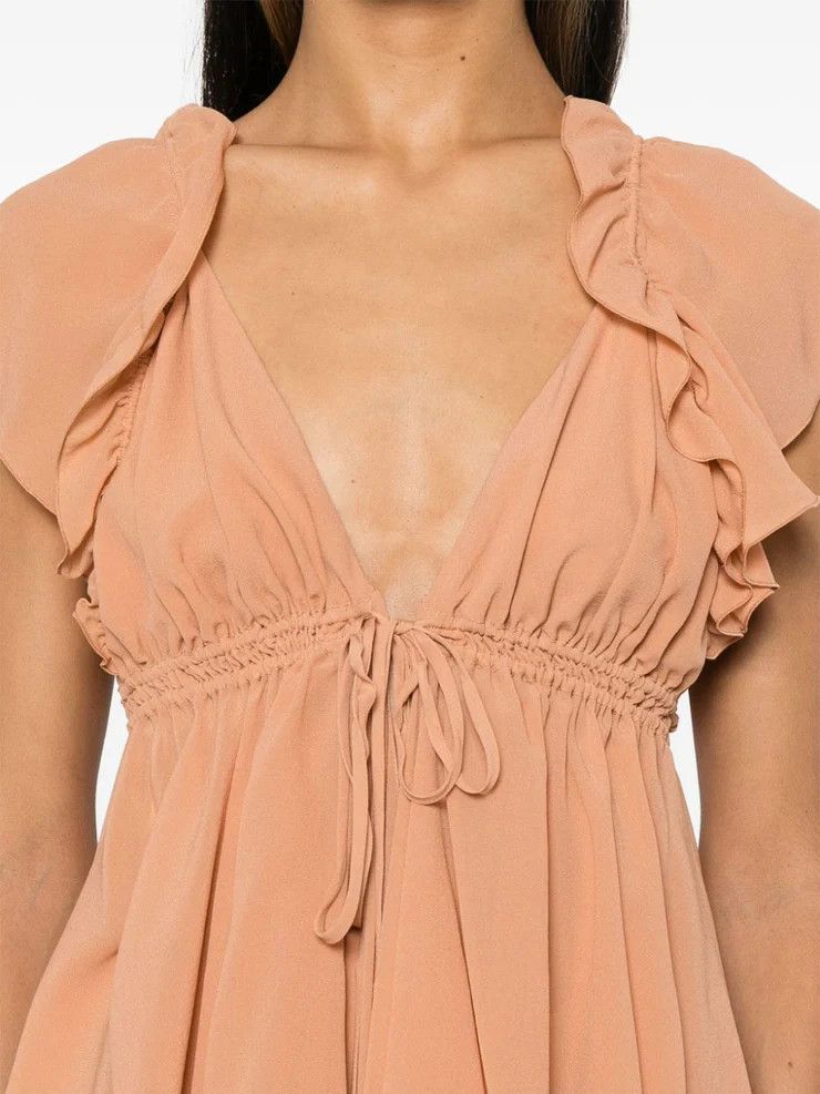 Chloe o1loc1c11025 Gathered Camisole Silk Top in Cheek Size S / US 4 / IT 40 - 3 Thumbnail