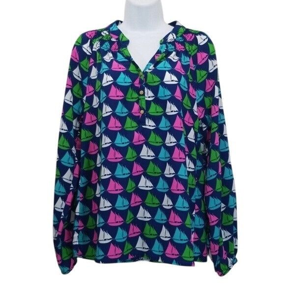 Other Macbeth Collection Margaret Josephs S Sailboat Top Pink Gree Size S / US 4 / IT 40 - 1 Thumbnail