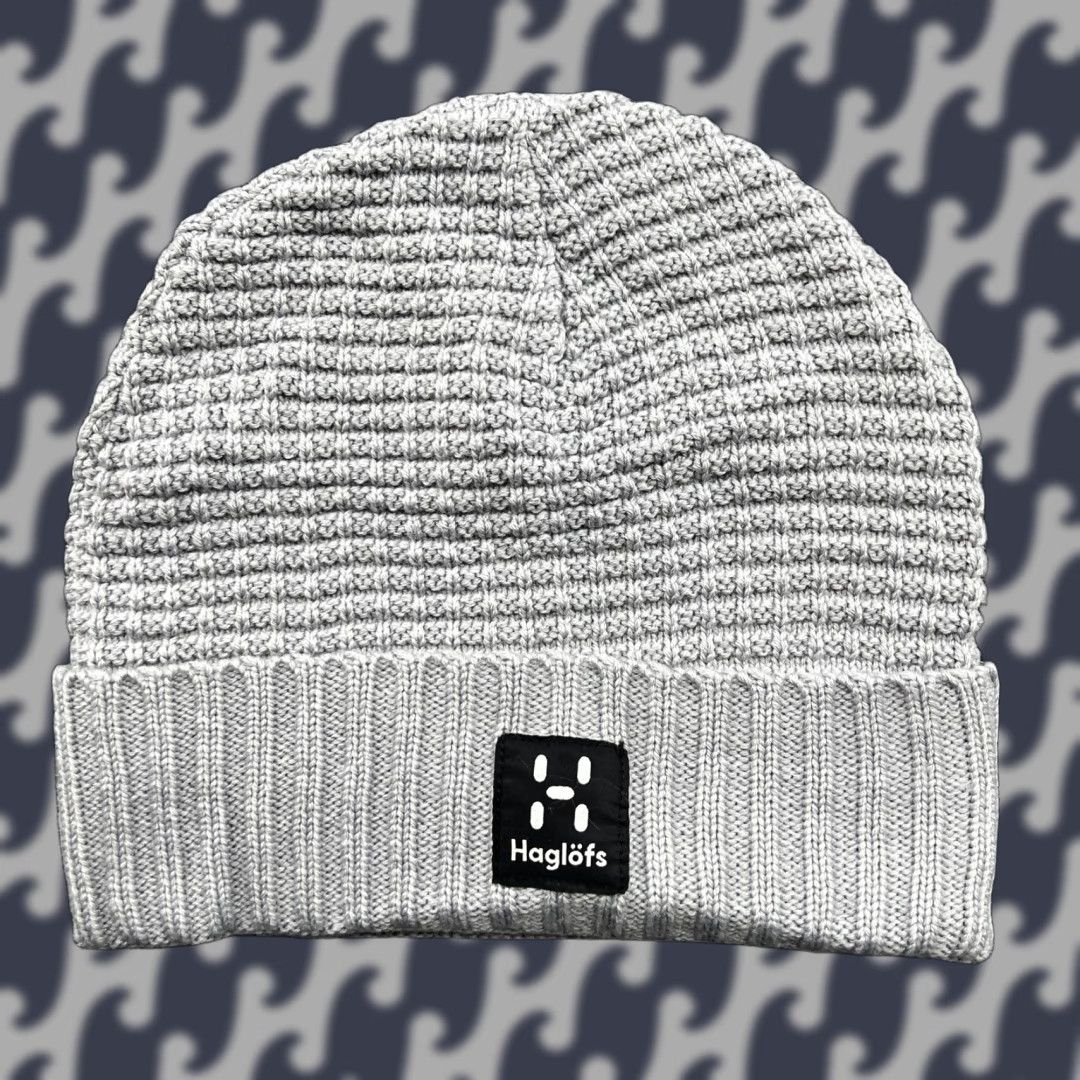 Vintage Haglofs Beanie One Size OSFA Cuffed Wool Blend knitted Gray Unisex Adults Stretch Quick Dry Hats Size ONE SIZE - 1 Thumbnail