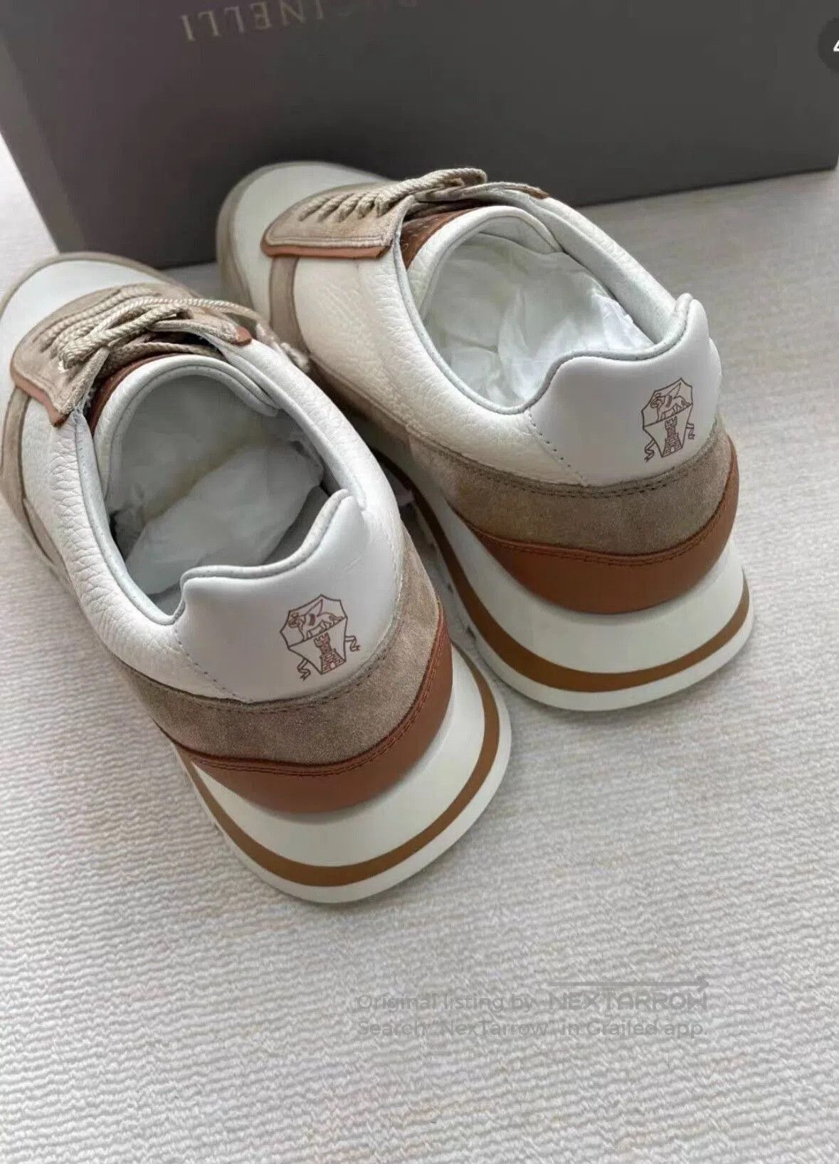 Brunello Cucinelli Brunello Cucinelli Men's Sneakers Beige Brown. Size US 6 / EU 39 - 3 Thumbnail