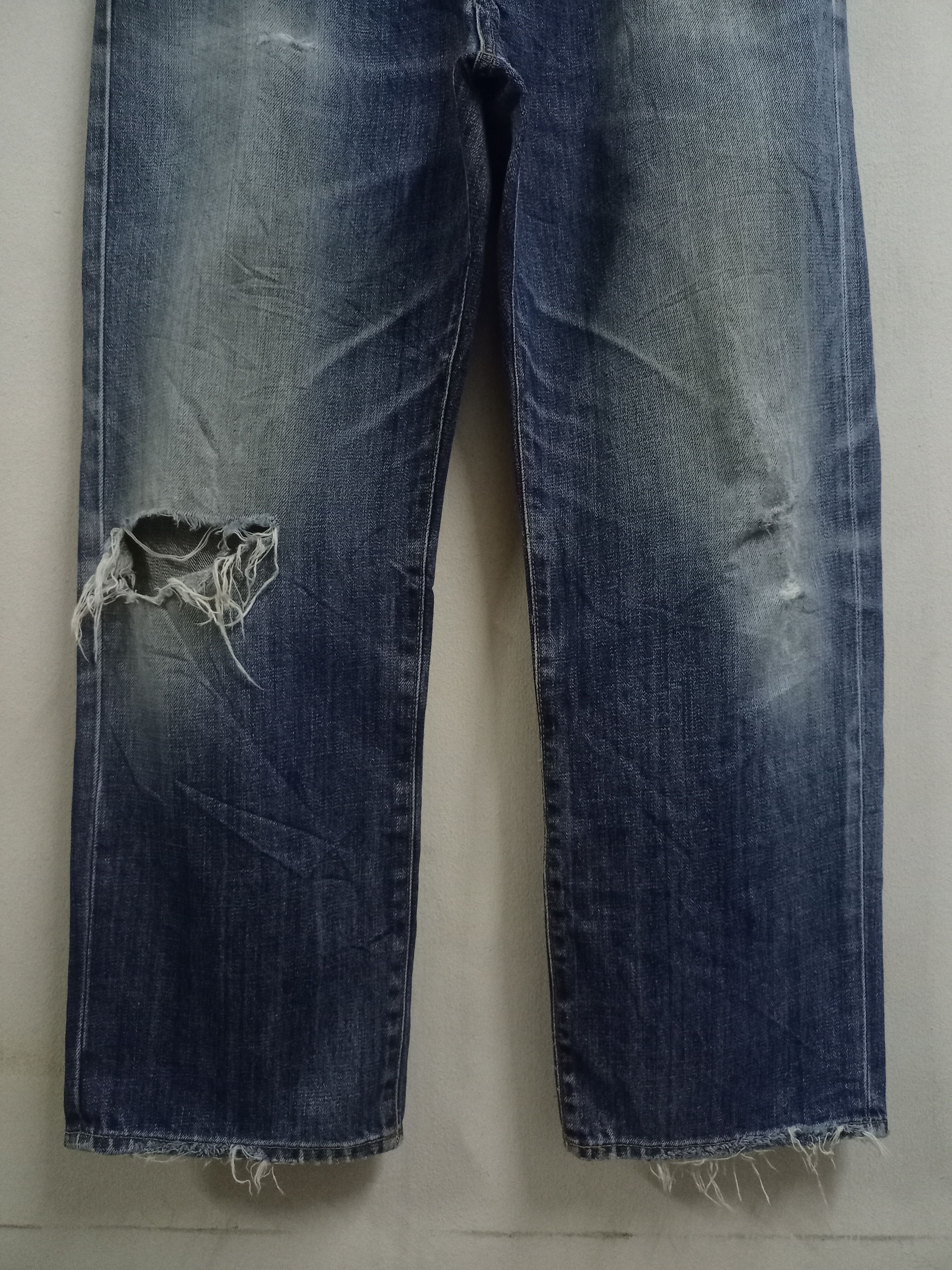 Japanese Brand × Uniqlo Vintage Japanese Uniqlo Distressed Baggy Jeans 36x27 Size US 36 / EU 52 - 6 Thumbnail