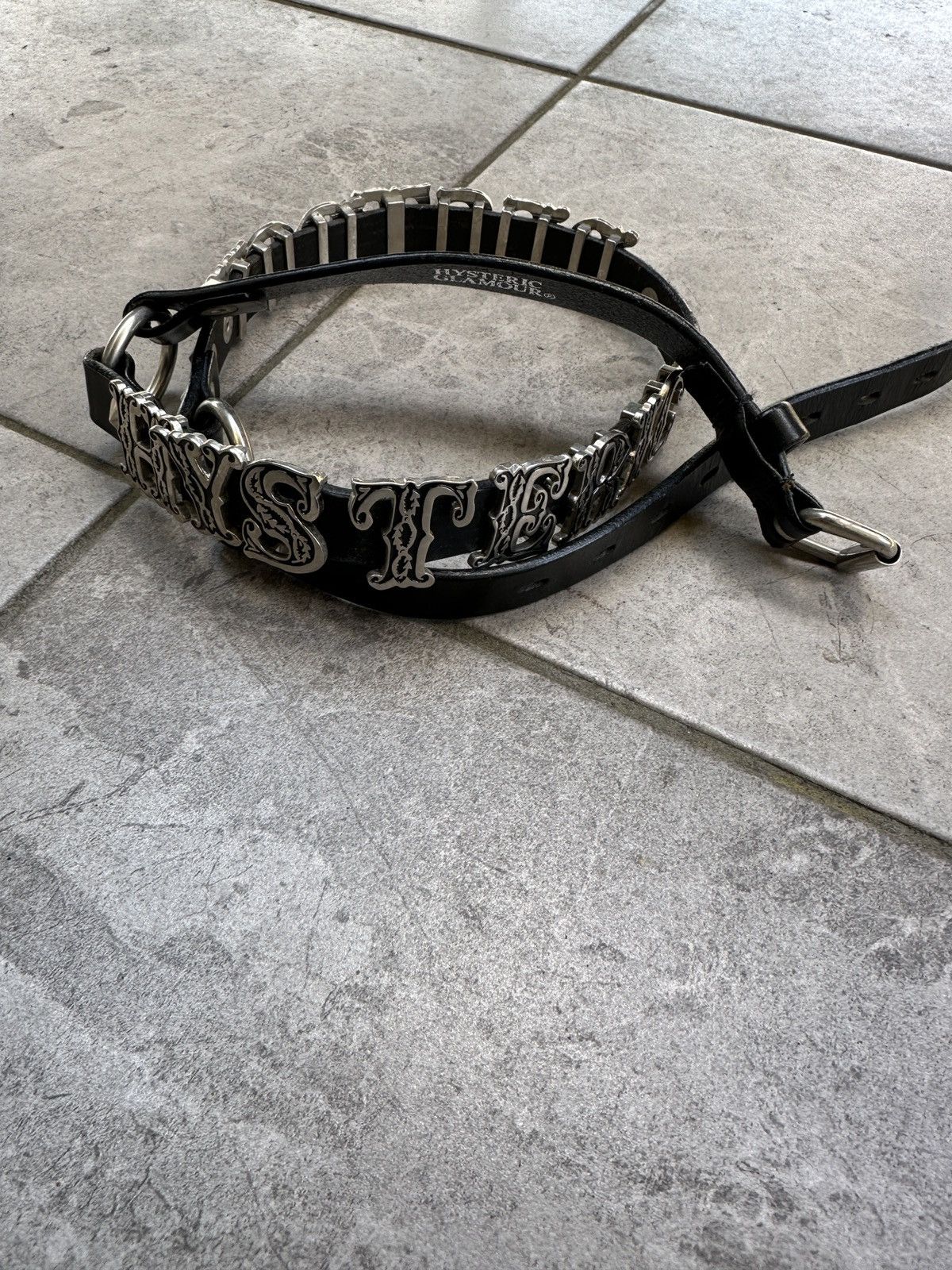image of Archival Clothing x Hysteric Glamour "hysteric Destroy" Western Leather Belt in Black, Men's