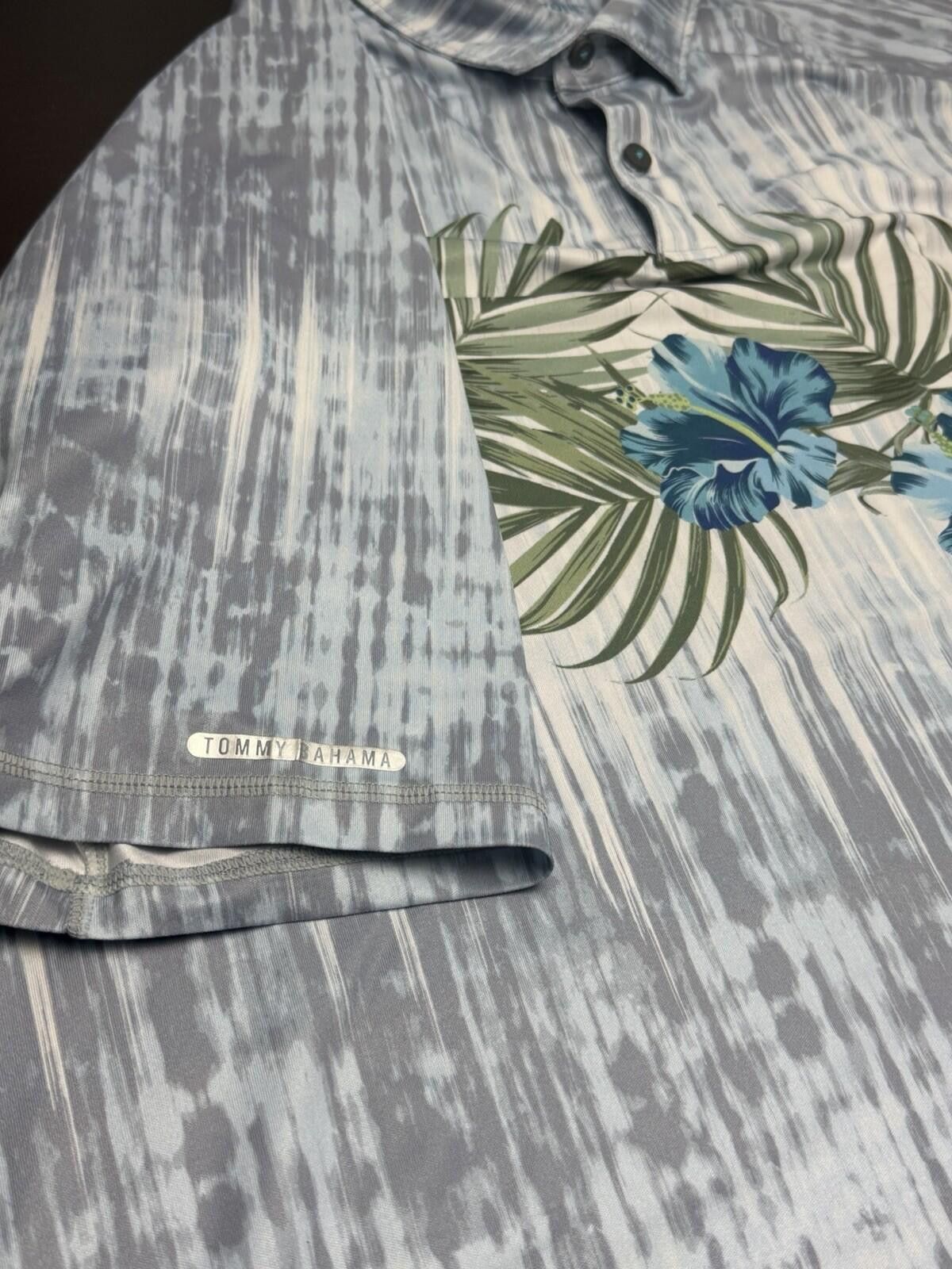 Tommy Bahama Tommy Bahama IslandZone Men’s XXL Blue Hawaiian Floral Polo Size US XXL / EU 58 / 5 - 8 Thumbnail
