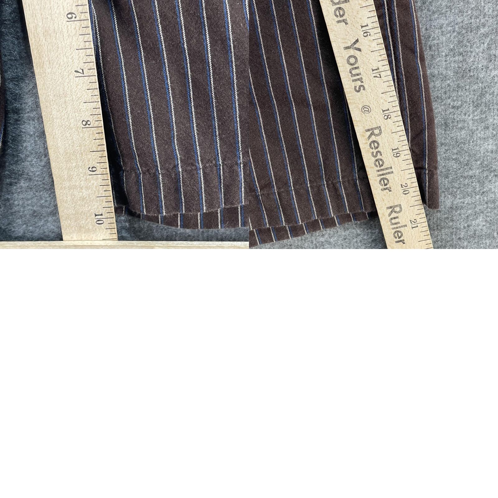 Element VINTAGE Element Shorts Mens 29 Brown Pinstripe Chino Flat Front Style M263DAD Size US 29 - 8 Thumbnail