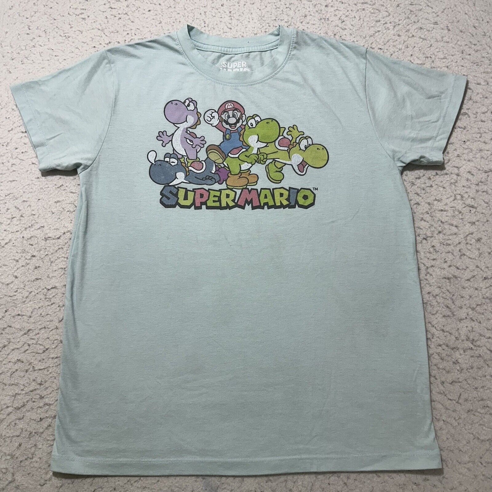 Nintendo Super Mario Small Light Blue Colorful Yoshi Graphic T Shirt Size US S / EU 44-46 / 1 - 1 Thumbnail