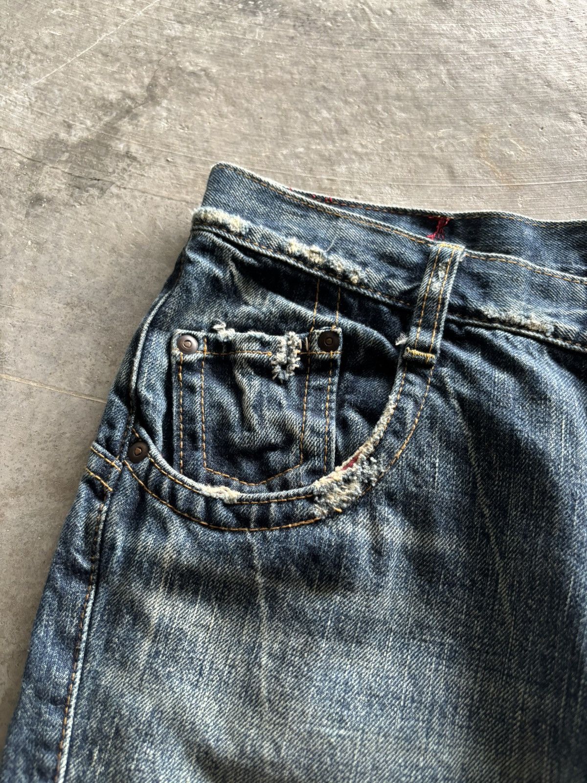 20471120 × Japanese Brand distressed Antgauge sashiko boro side pocket punk cross Size US 31 - 10 Thumbnail