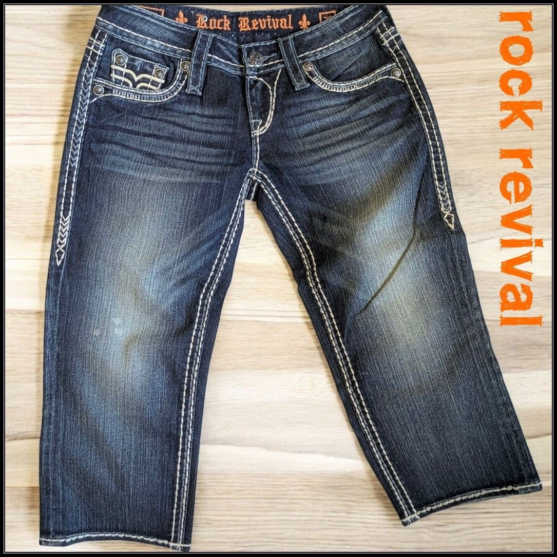 Rock Revival ROCK REVIVAL Capri Jeans Women's 26 ANA Denim Capris Size 26" / US 2 / IT 38 - 1 Thumbnail