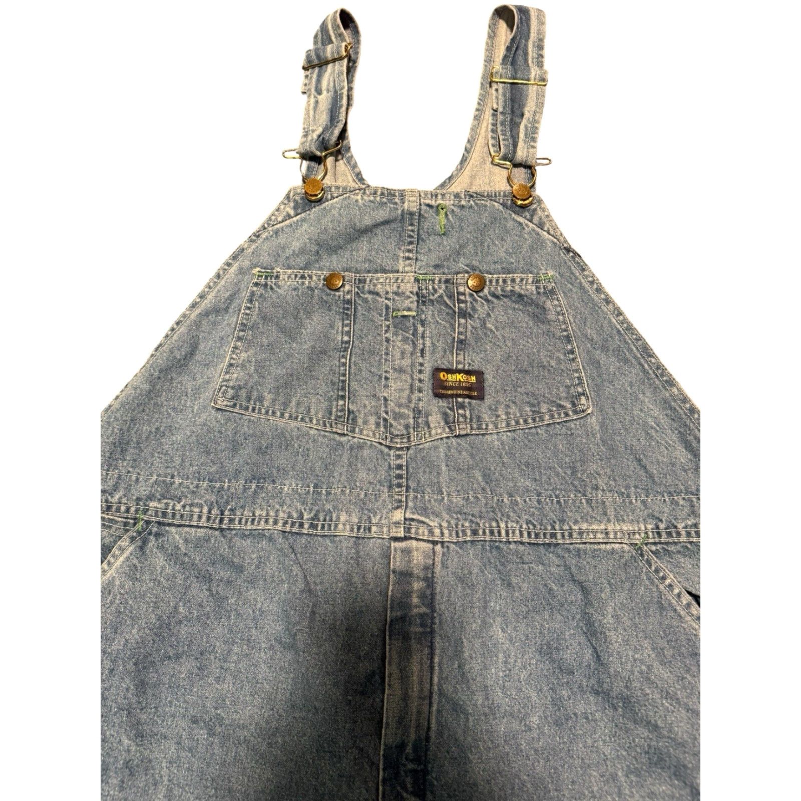 Vintage VTG OshKosh Bib Overalls 44x32 Blue Carpenter Made in USA Vestbak Workwear Denim OshKosh B'gosh Men Big & Tall Regular USA Workwear 44 32 Blue Size US 44 / EU 60 - 4 Thumbnail