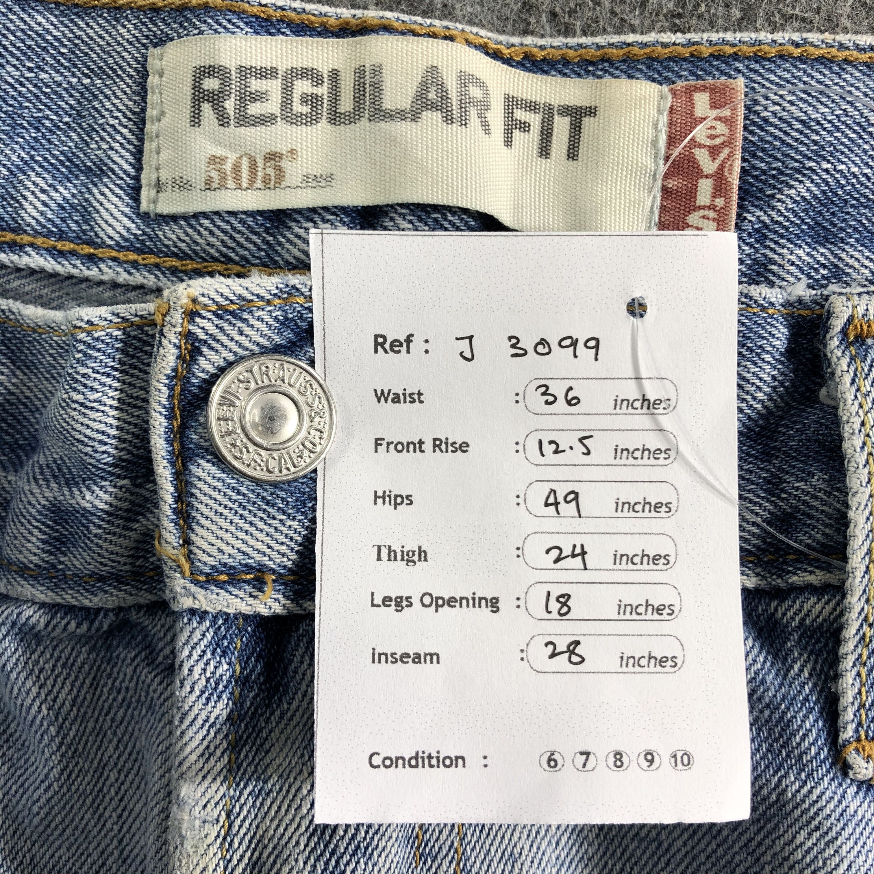 Levi's Vintage Blue Wash Levis 505 Jeans-J3099 Size US 36 / EU 52 - 11 Thumbnail
