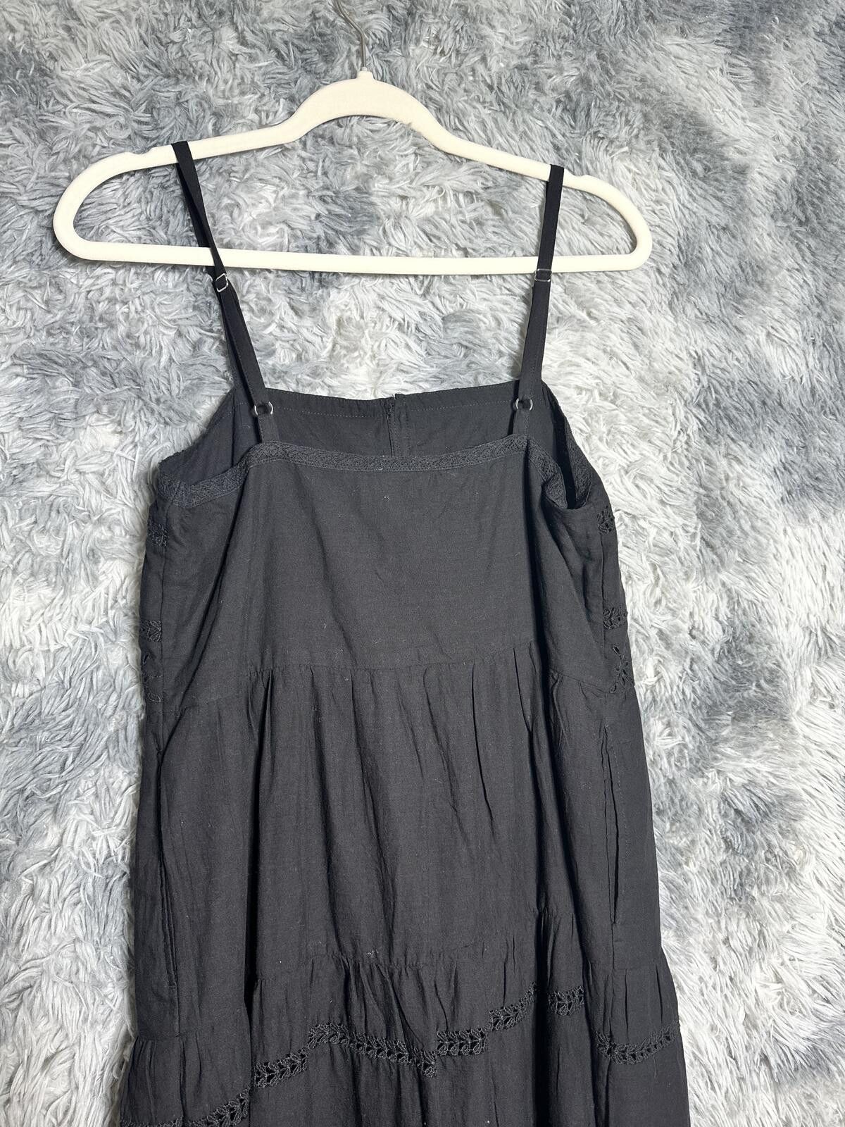 Other Black Spaghetti Strap Maxi Dress with Lace Detailing Size ONE SIZE - 4 Thumbnail