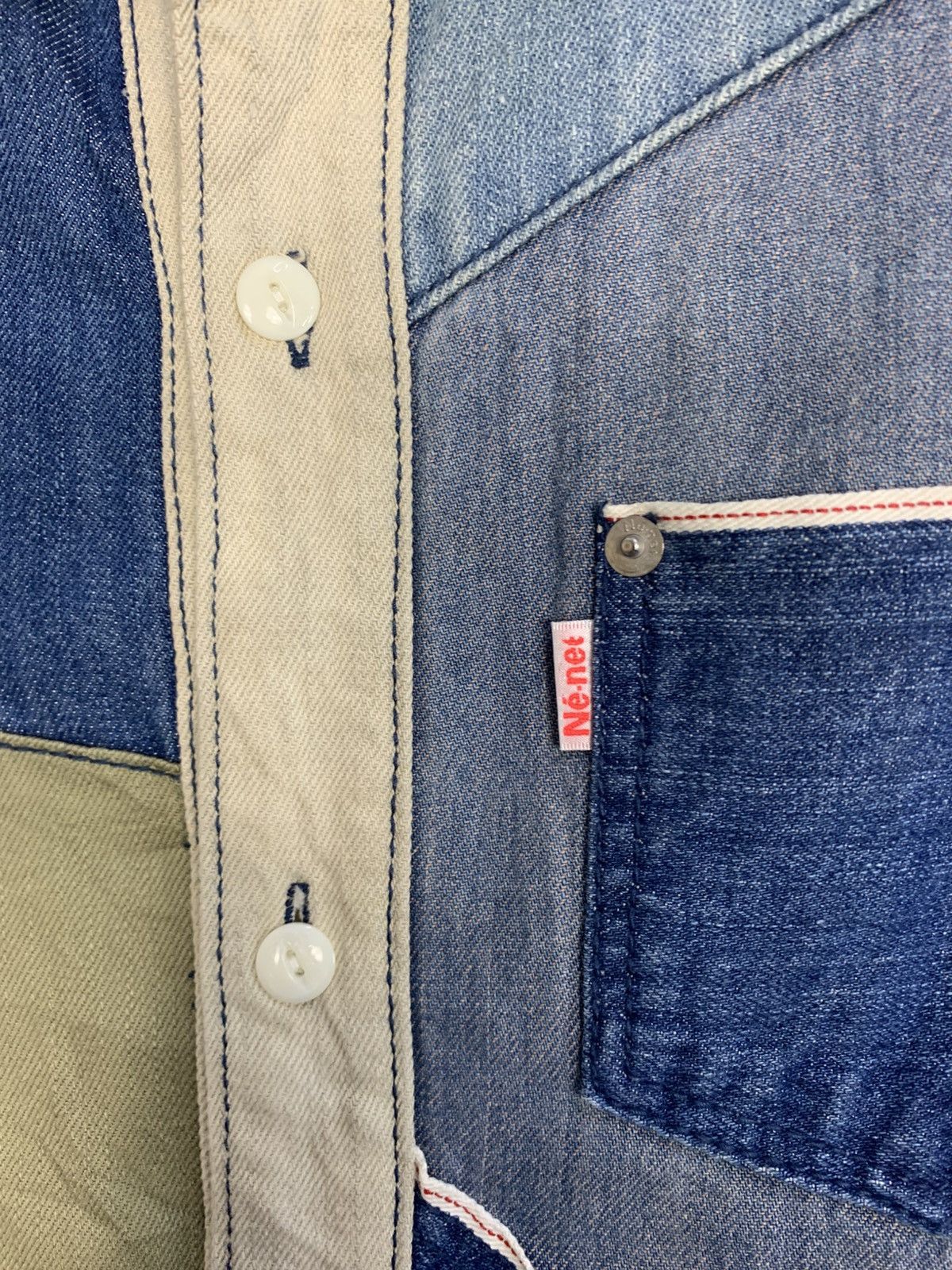 Issey Miyake Né-net Issey Miyake Selvedge Pocket Long Denim Patchworks Size L / US 10 / IT 46 - 6 Thumbnail