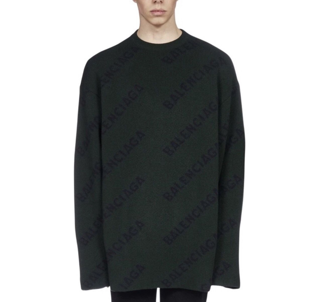 Balenciaga Balenciaga logo printed jacquard sleeved knitted sweater Size US S / EU 44-46 / 1 - 3 Thumbnail