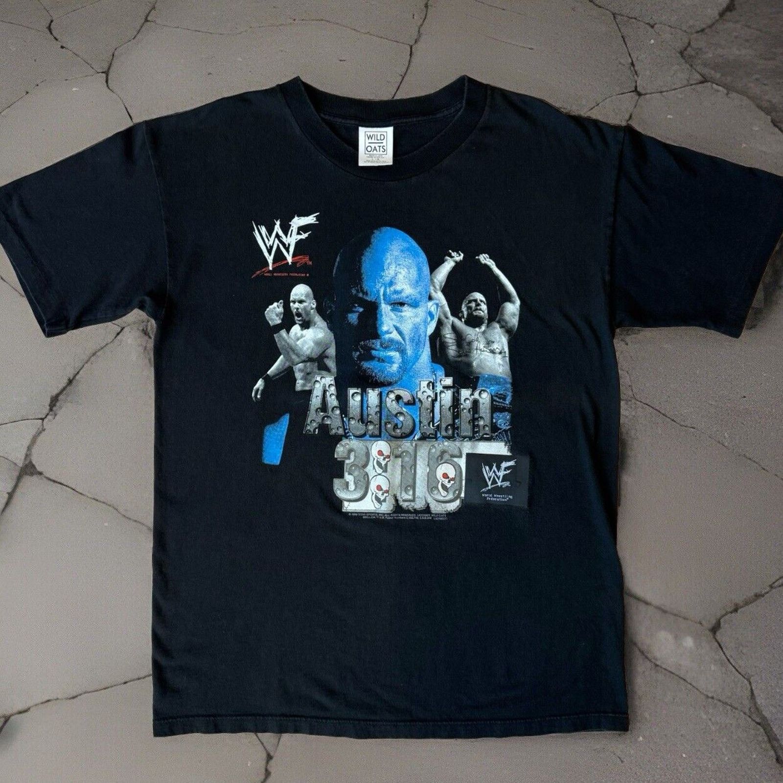 Wild Oats WWF Stone Cold Steve Austin Big Face Shirt outlet