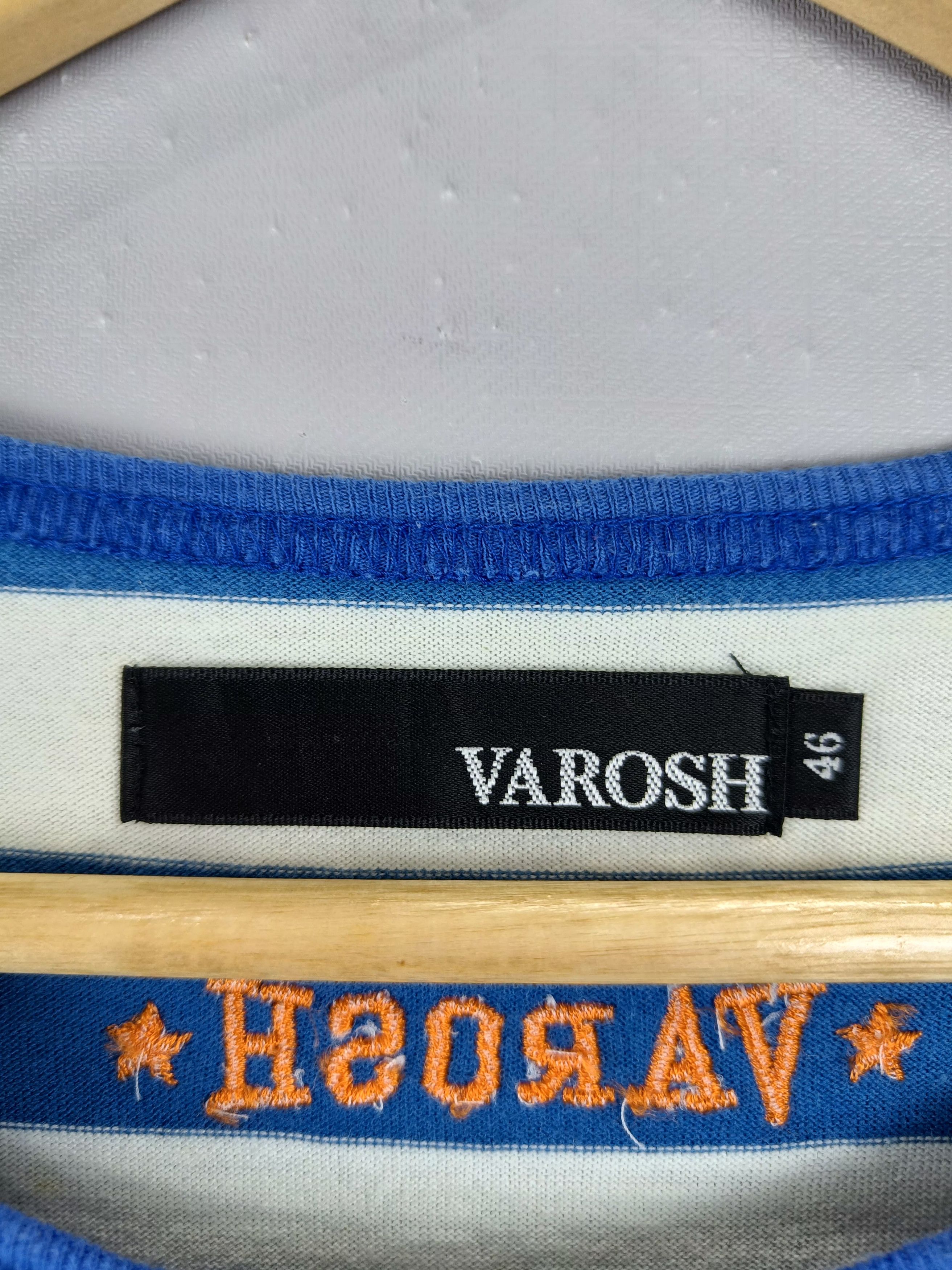 Japanese Brand Varosh Little Girl Stripe Blue Short Sleeve Shirt Size M / US 6-8 / IT 42-44 - 7 Thumbnail