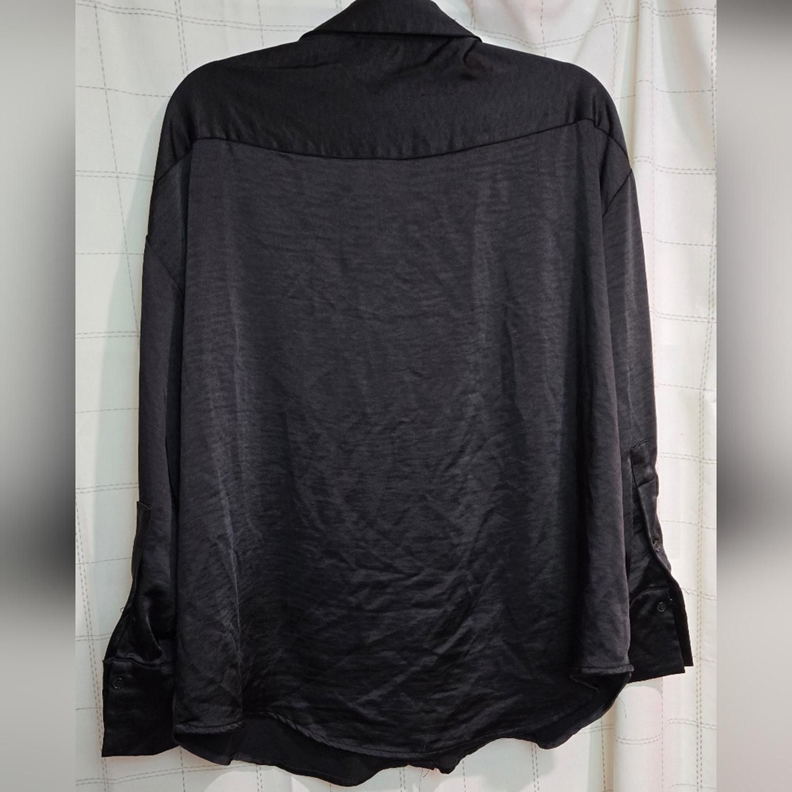 Other Silky Black Button Down Size XL / US 12-14 / IT 48-50 - 6 Thumbnail