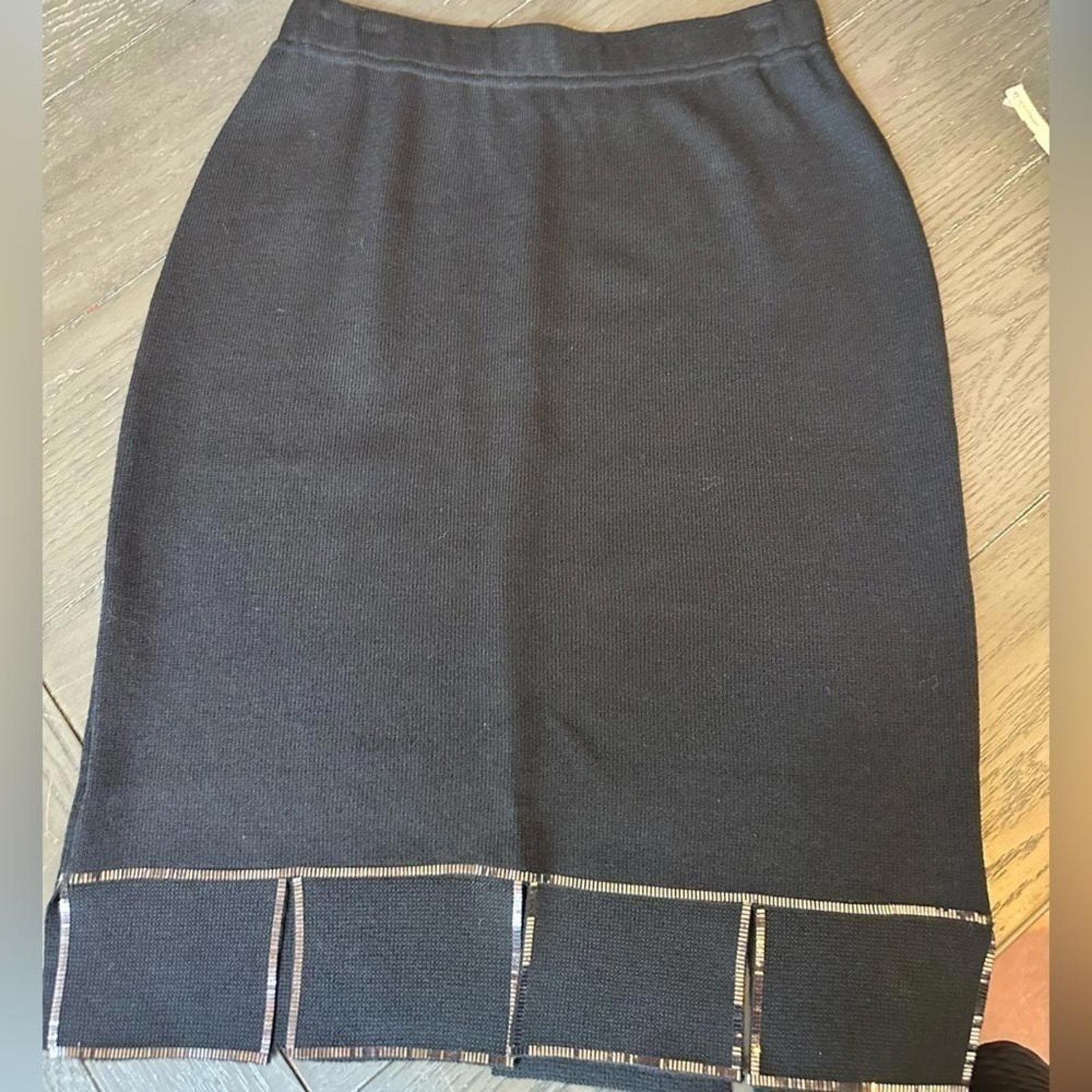 St. John Stylish Black Knit Skirt by St. John - Size 4 Size 27" / US 4 / IT 40 - 4 Thumbnail