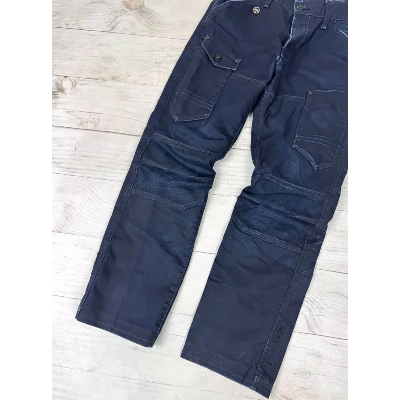 G-Star VINTAGE G-Star Jeans Men 33 Blue Denim 5-Pocket Logo Cargo Straight 90s 2000s Y2K Pants Size US 33 - 4 Thumbnail