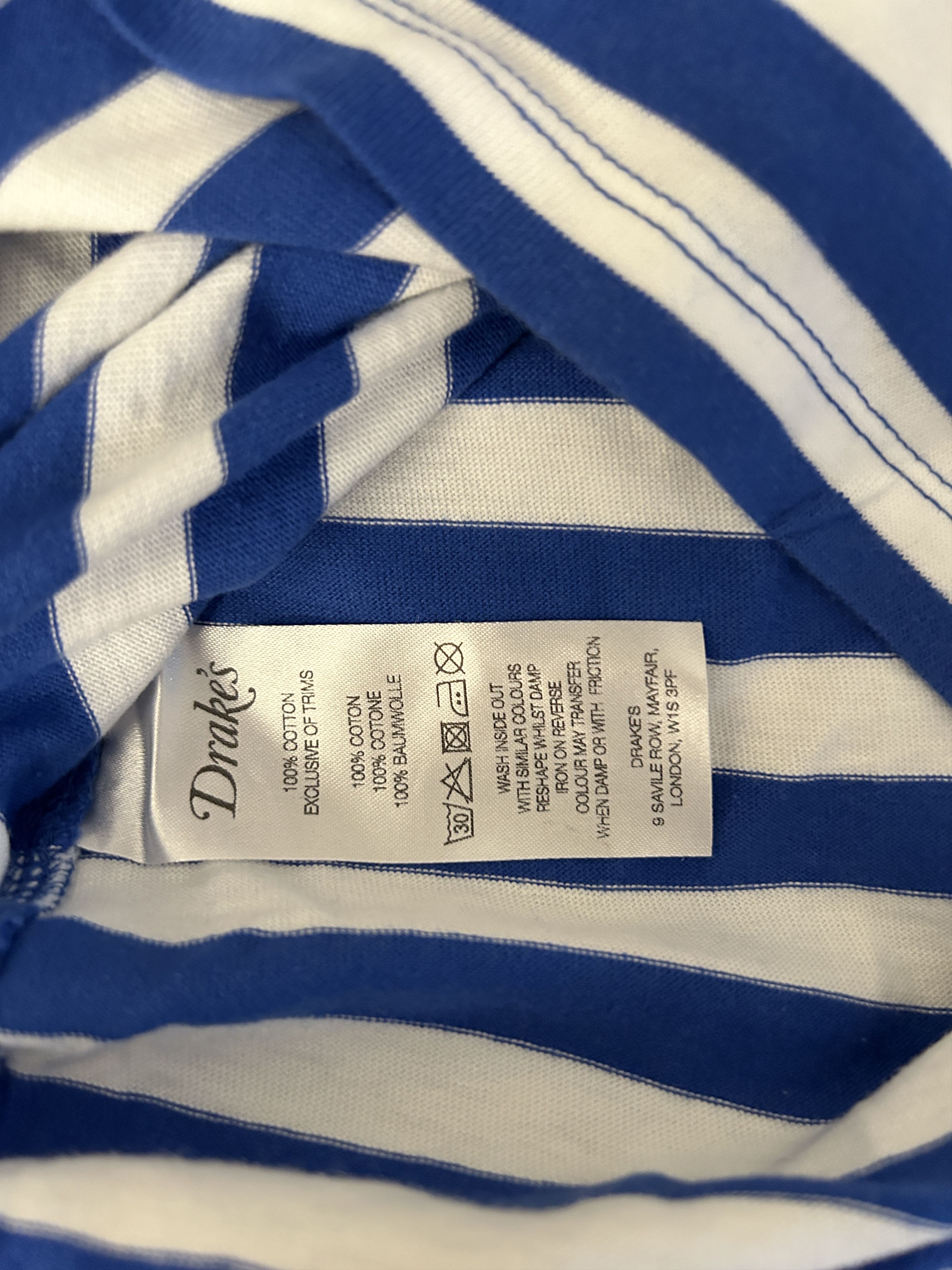 Drake's DRAKE'S Striped t-shirt blue Size US L / EU 52-54 / 3 - 5 Thumbnail