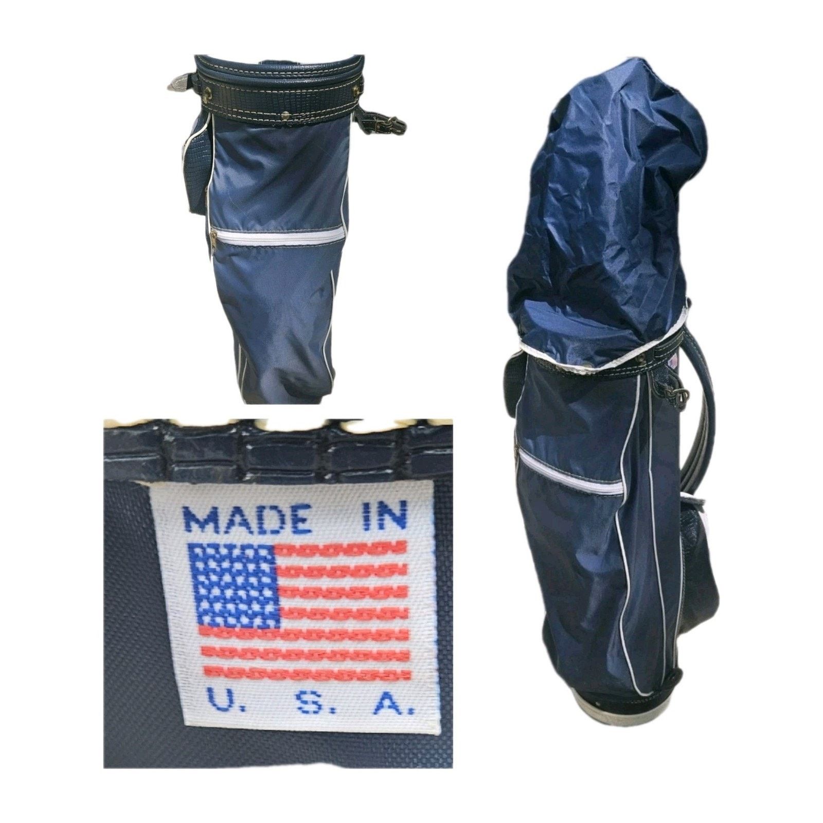 Hot Topic VTG Hot-Z Golf Bag 6 Way Leather & Canvas Rain Cover USA Size ONE SIZE - 1 Thumbnail