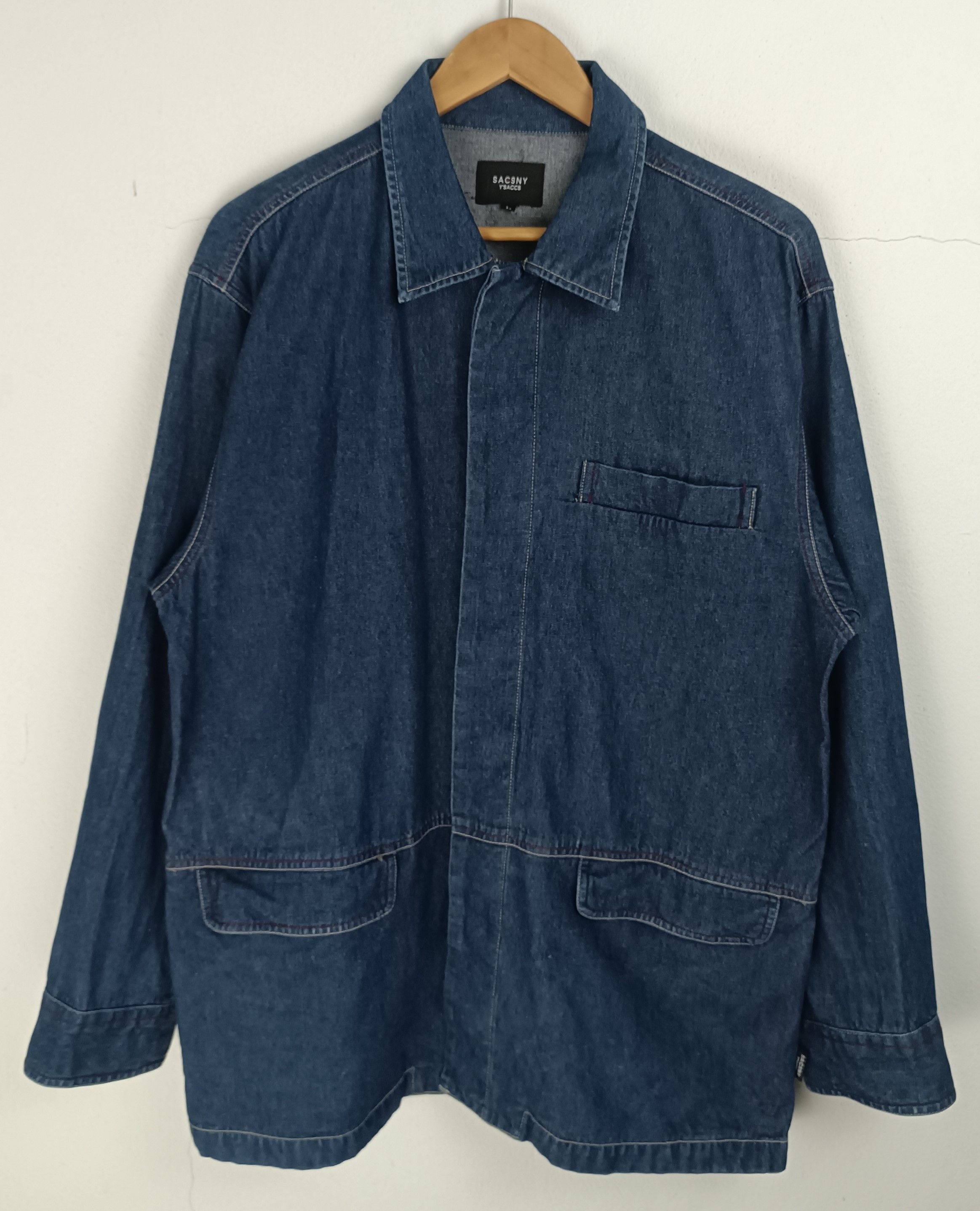 Vintage VINTAGE SACSNY Y'SACCS BY YOHJI YAMAMOTO WORK CHORE JACKET Size US L / EU 52-54 / 3 - 3 Thumbnail