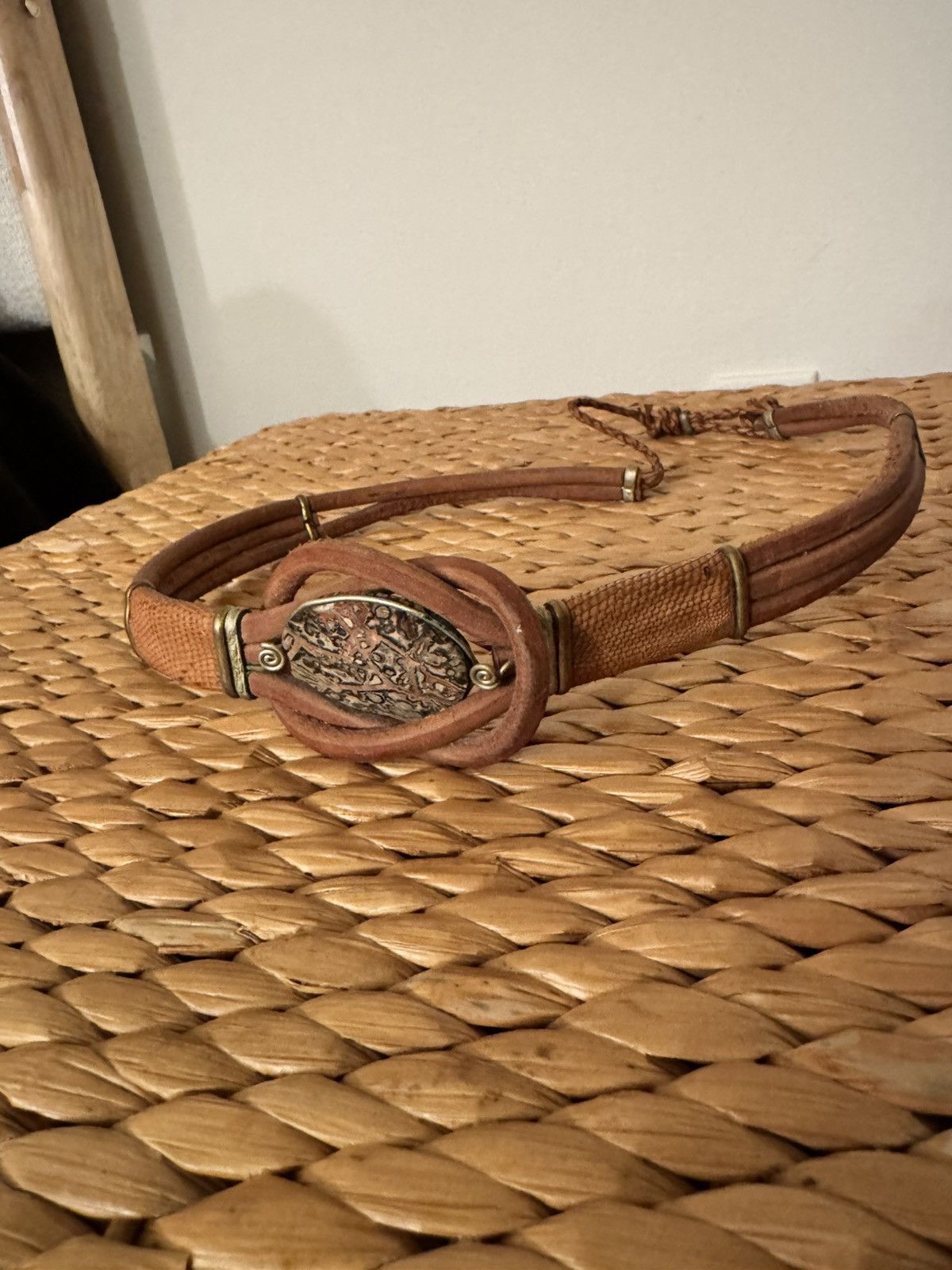 Native Native Leather & Snakeskin handmade belt Size ONE SIZE - 1 Thumbnail