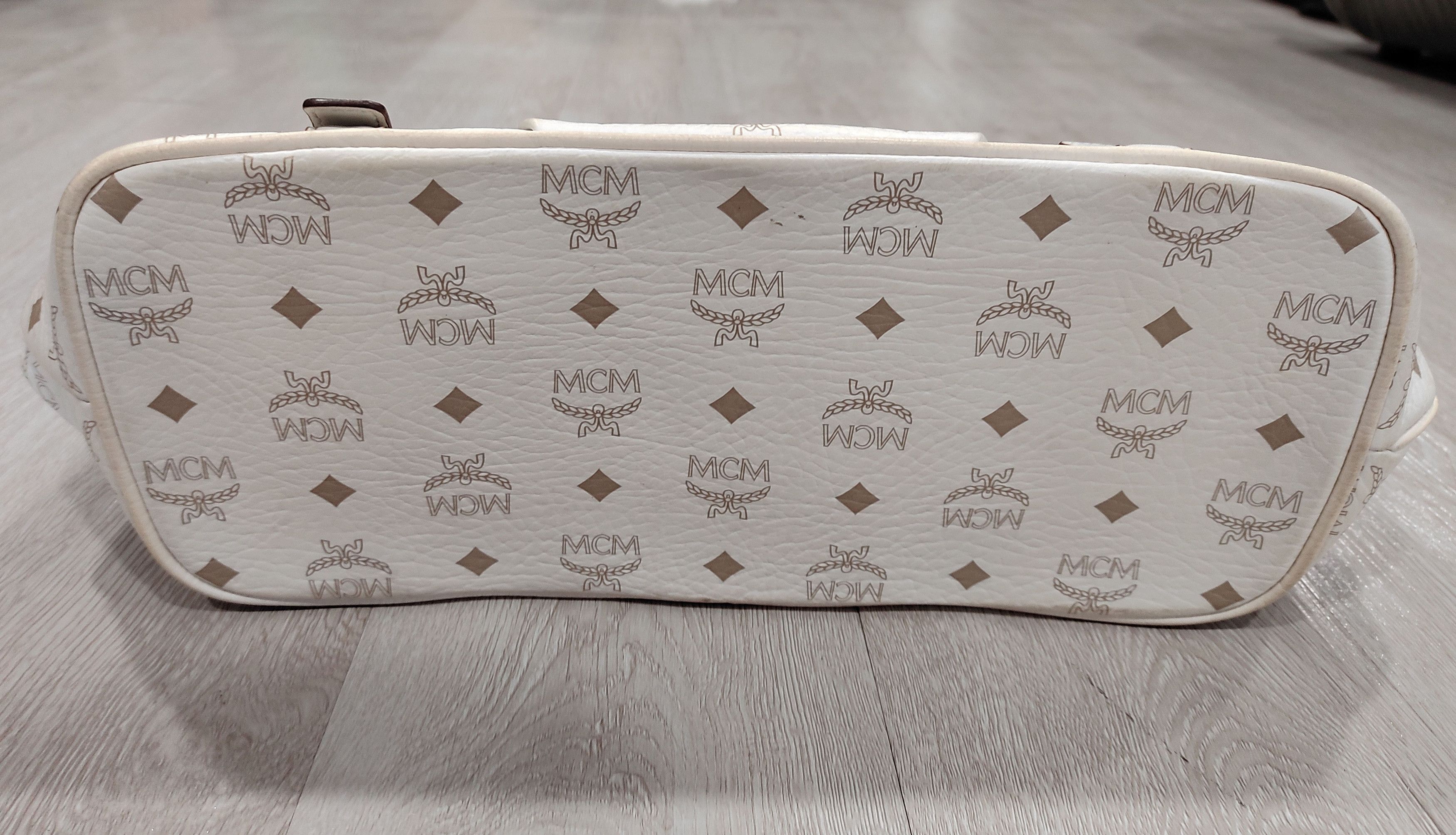 MCM Mcm White Visetos Tote Bag Size ONE SIZE - 6 Thumbnail