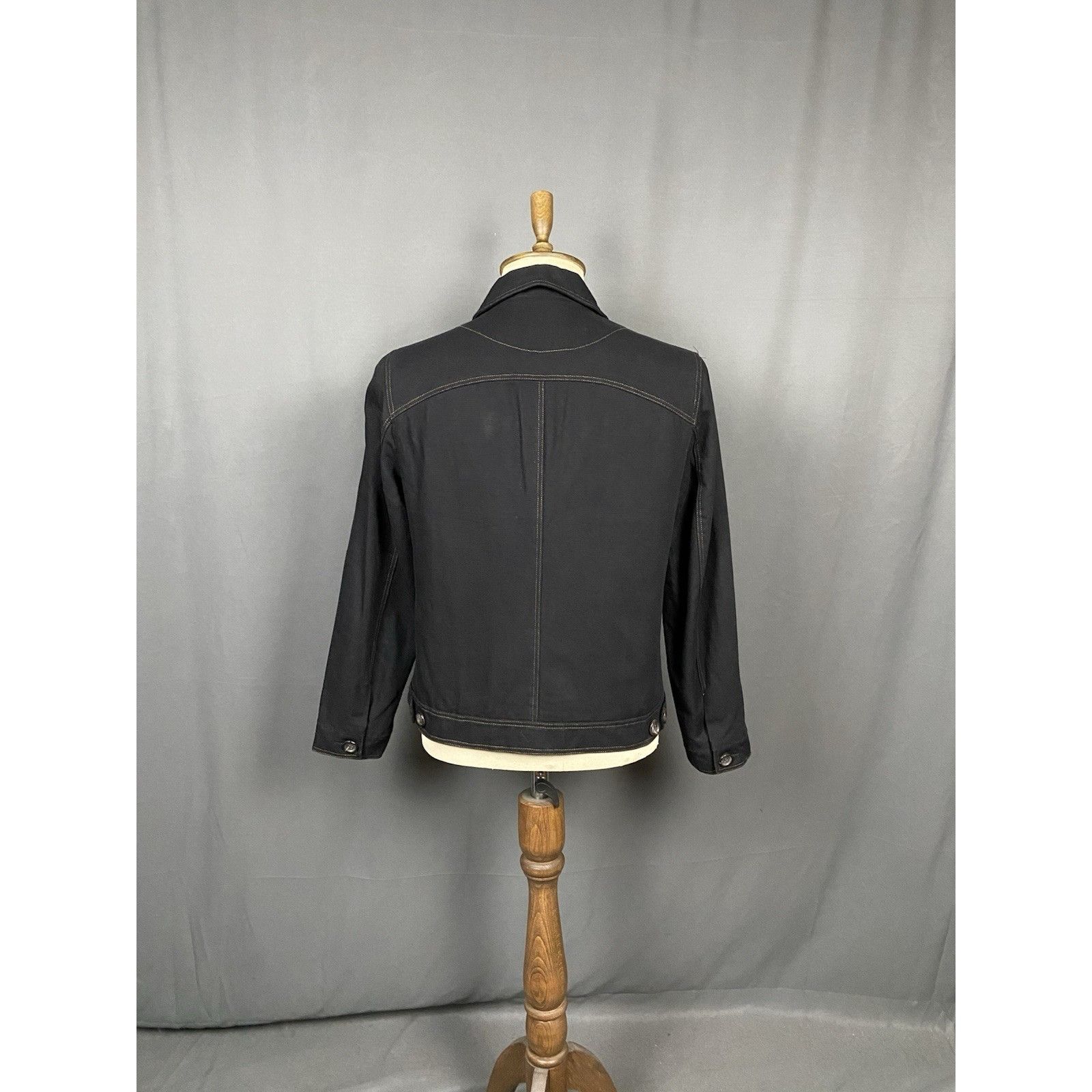 Oliver Spencer MINT! Oliver Spencer Men's Black Denim Collared Bomber Jacke Size US M / EU 48-50 / 2 - 7 Thumbnail