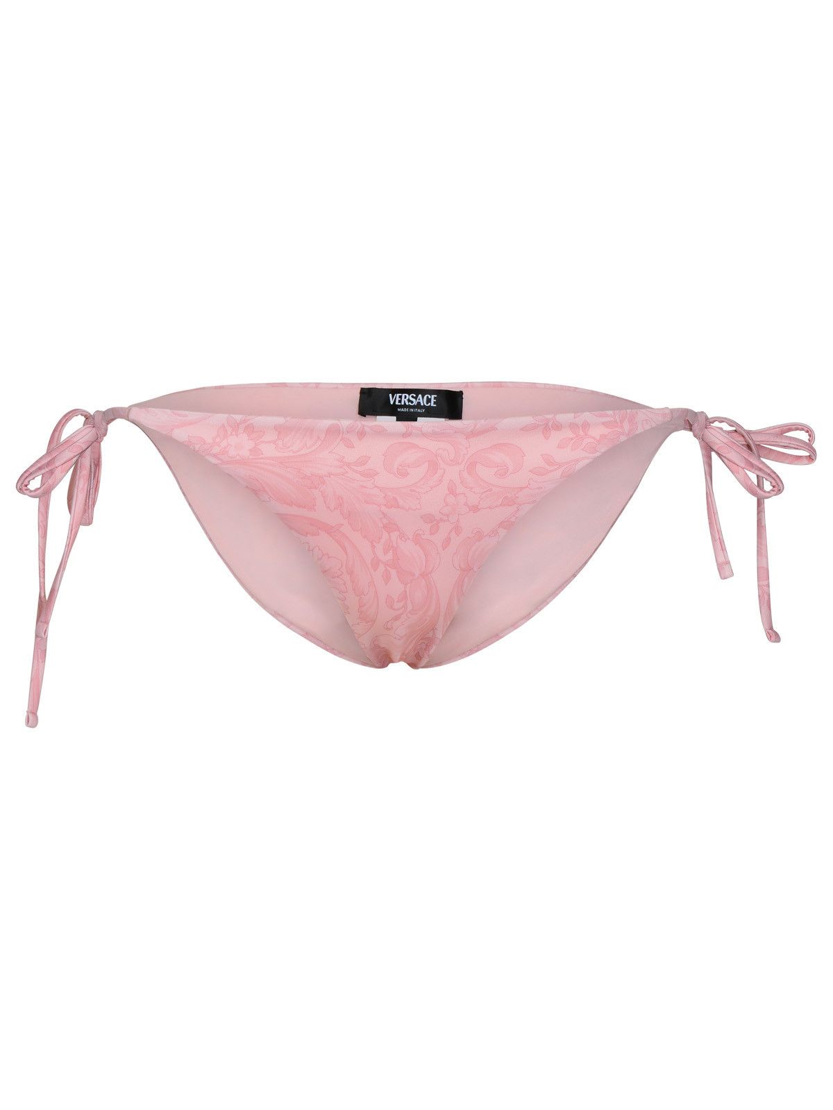 image of Versace 'barocco' Pink Polyester Blend Bikini Bottoms, Women's (Size Small)