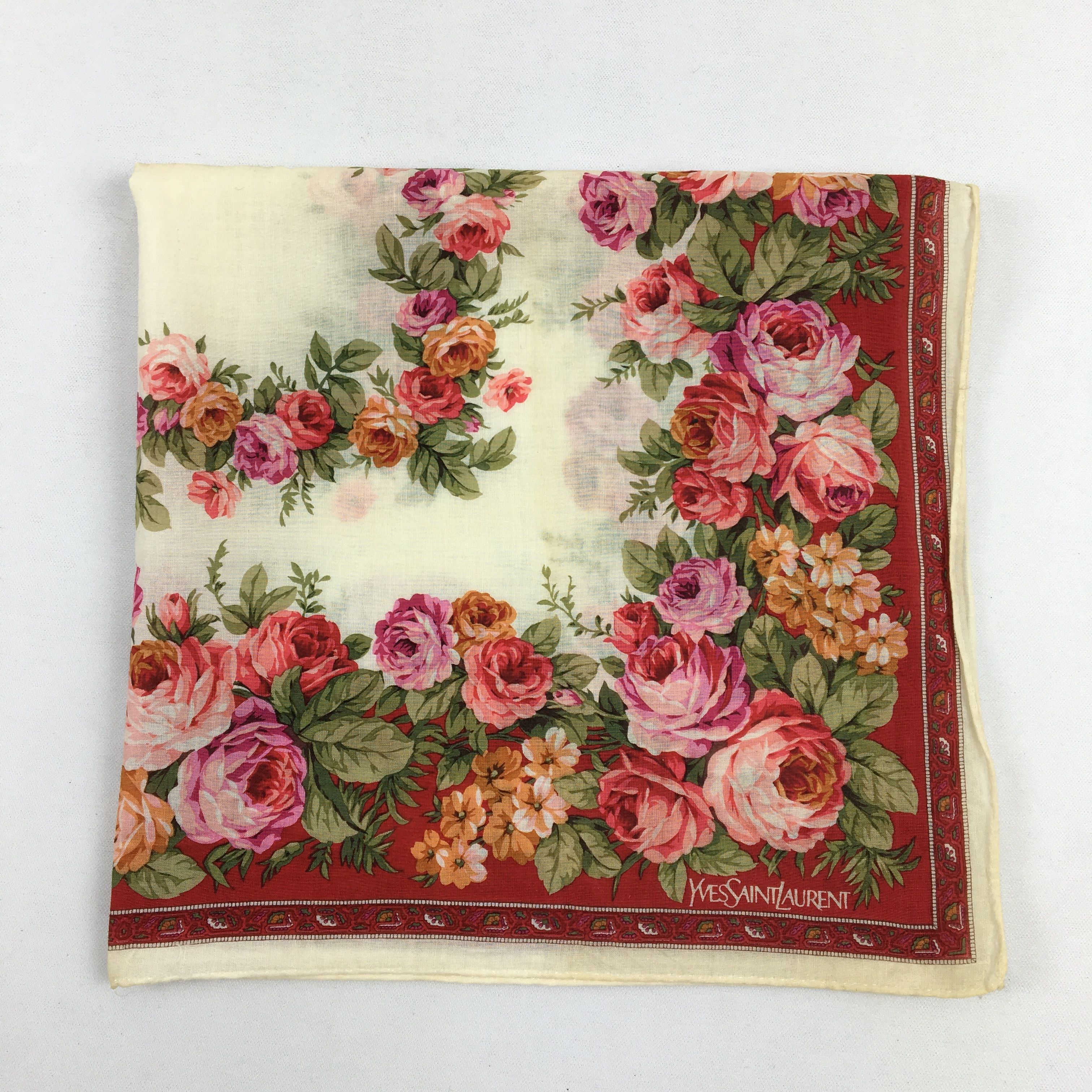 Japanese Brand Yves Saint Laurent YSL Handkerchief Neckerchief Bandana Size ONE SIZE - 3 Thumbnail