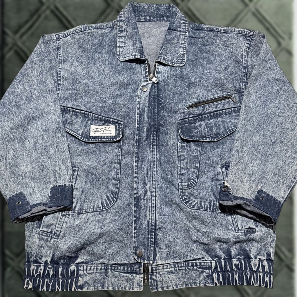 Denime VINTAGE Pian Pucci Trucker Jacket Men Blue Acid Wash Denim Full Zip Classic XL Jacket Size US XL / EU 56 / 4 - 1 Thumbnail