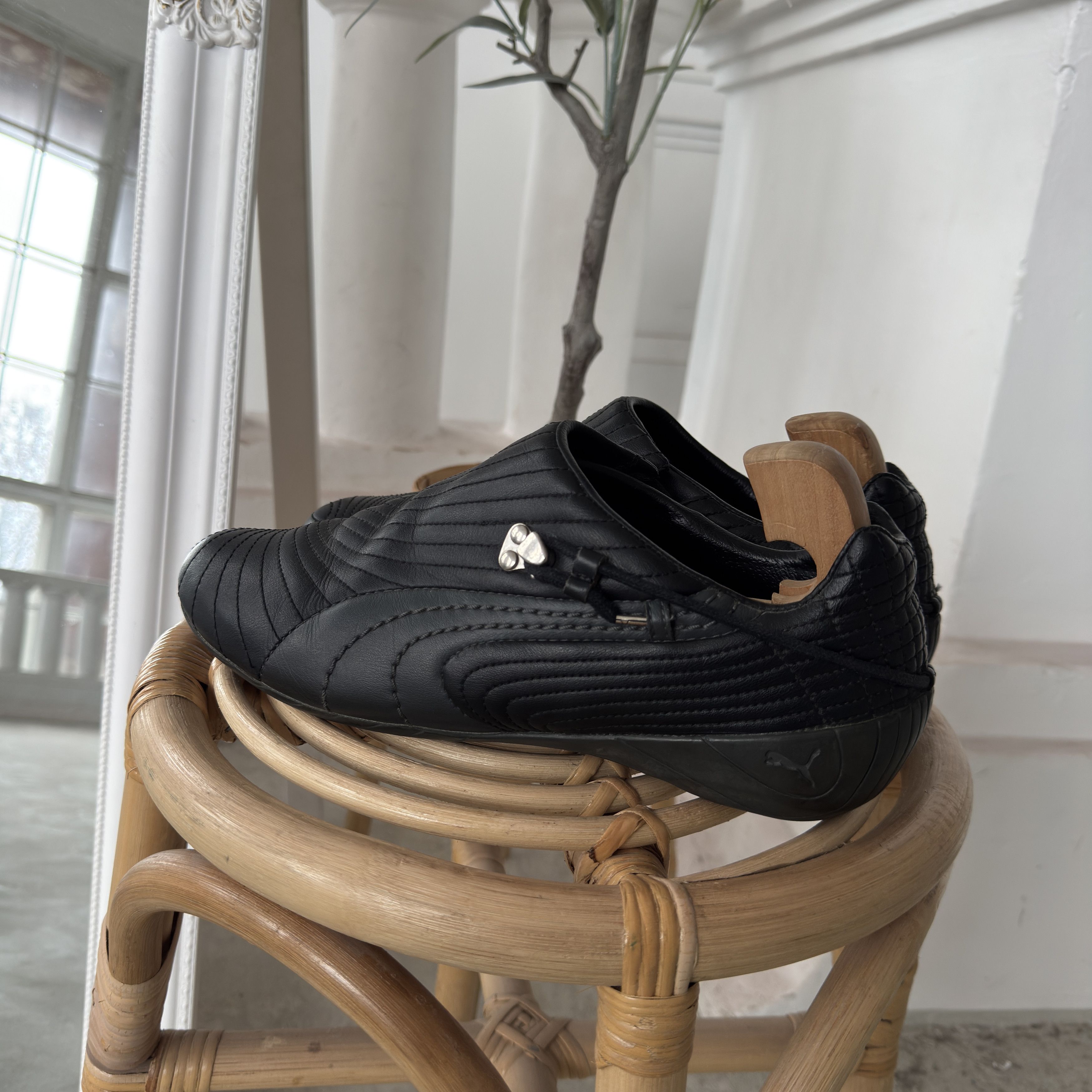 Puma Vintage 90s Puma Budoku Black Leather Sneakers Size US 11 / EU 44 - 3 Thumbnail
