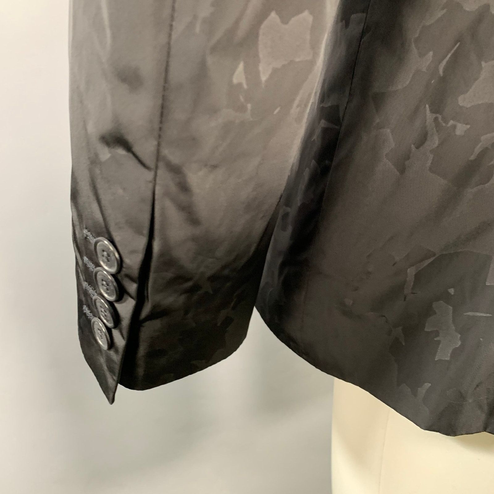 Calvin Klein Size 40 Black Abstract Polyester Sport Coat Size 40R - 4 Thumbnail