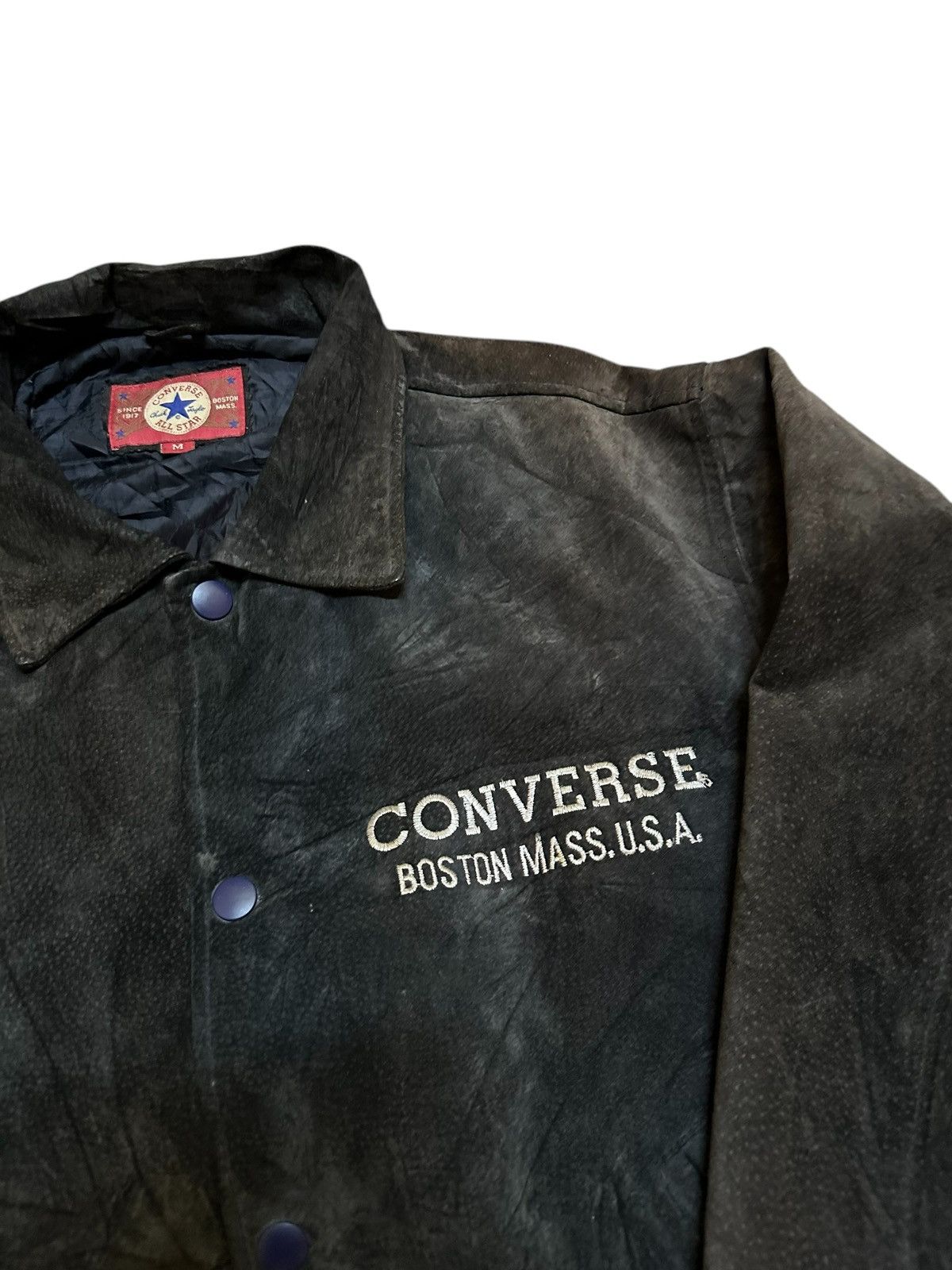 Converse × Vintage 90s converse genuine leather bomber jacket usa Size US M / EU 48-50 / 2 - 4 Thumbnail