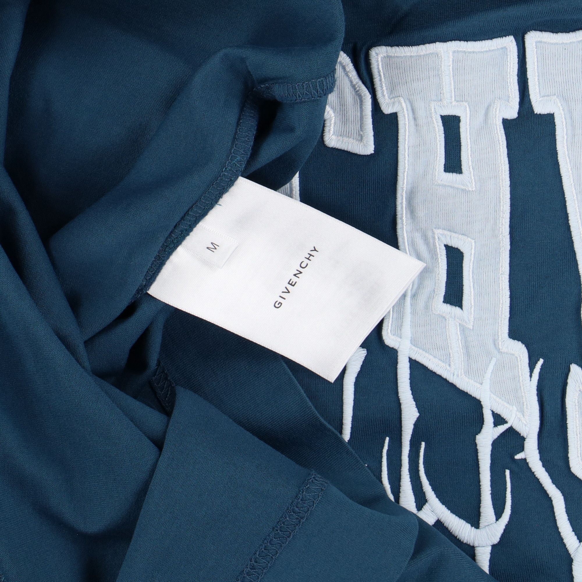 Givenchy Blue Layered Embroidered Multi Logo T-Shirt Size US M / EU 48-50 / 2 - 4 Thumbnail