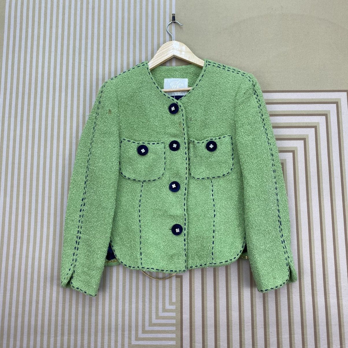 Japanese Brand 🫶Japanese Designer Tweed Jacket cat patterned inner lining Size M / US 6-8 / IT 42-44 - 1 Thumbnail