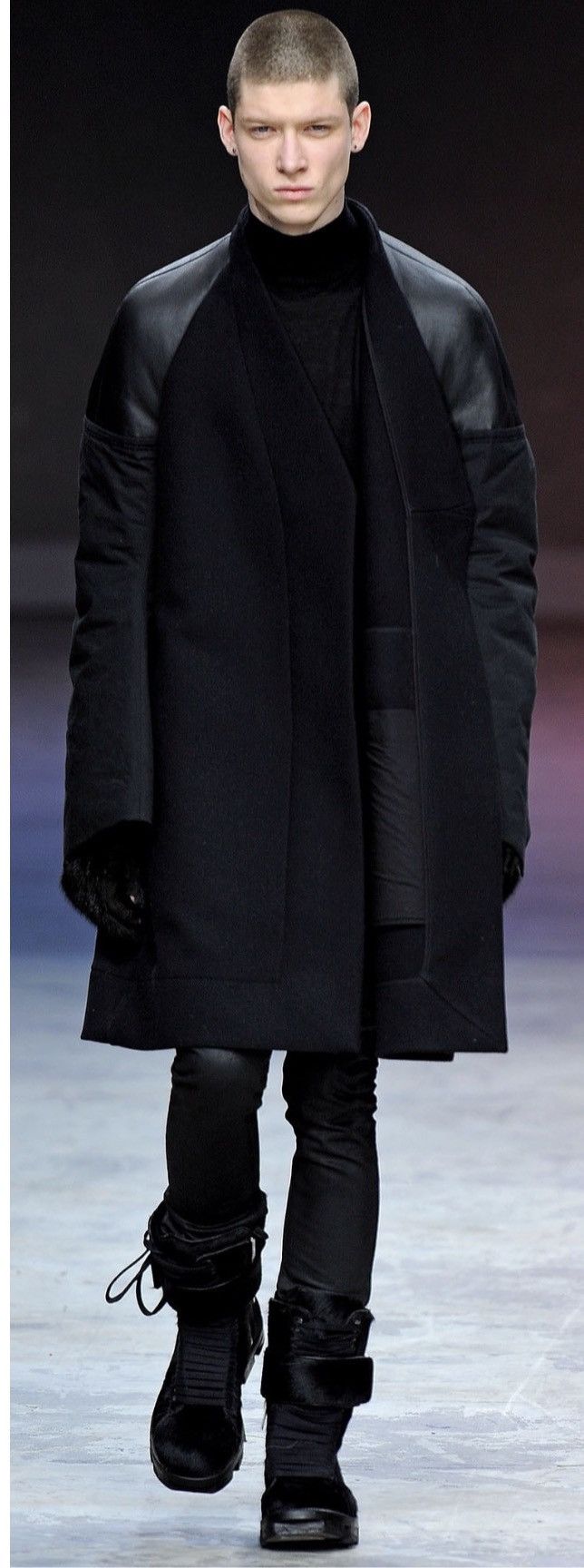 image of Rick Owens Coat 2013 Aw Show in Black, Men's (Size Medium)