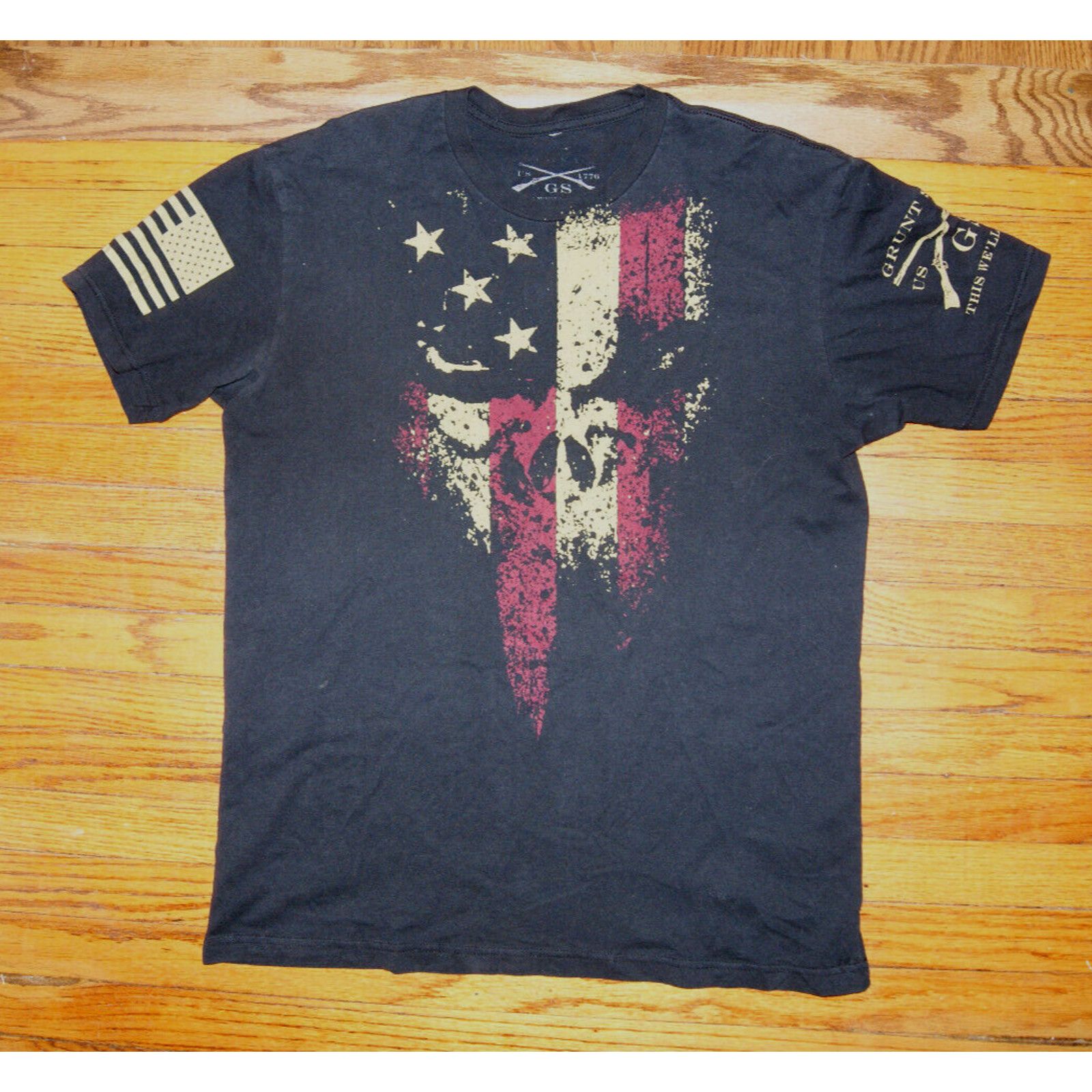 Grunt Style Grunt Style Rugged Skull USA American Flag Mens Large TShirt Size US L / EU 52-54 / 3 - 2 Thumbnail