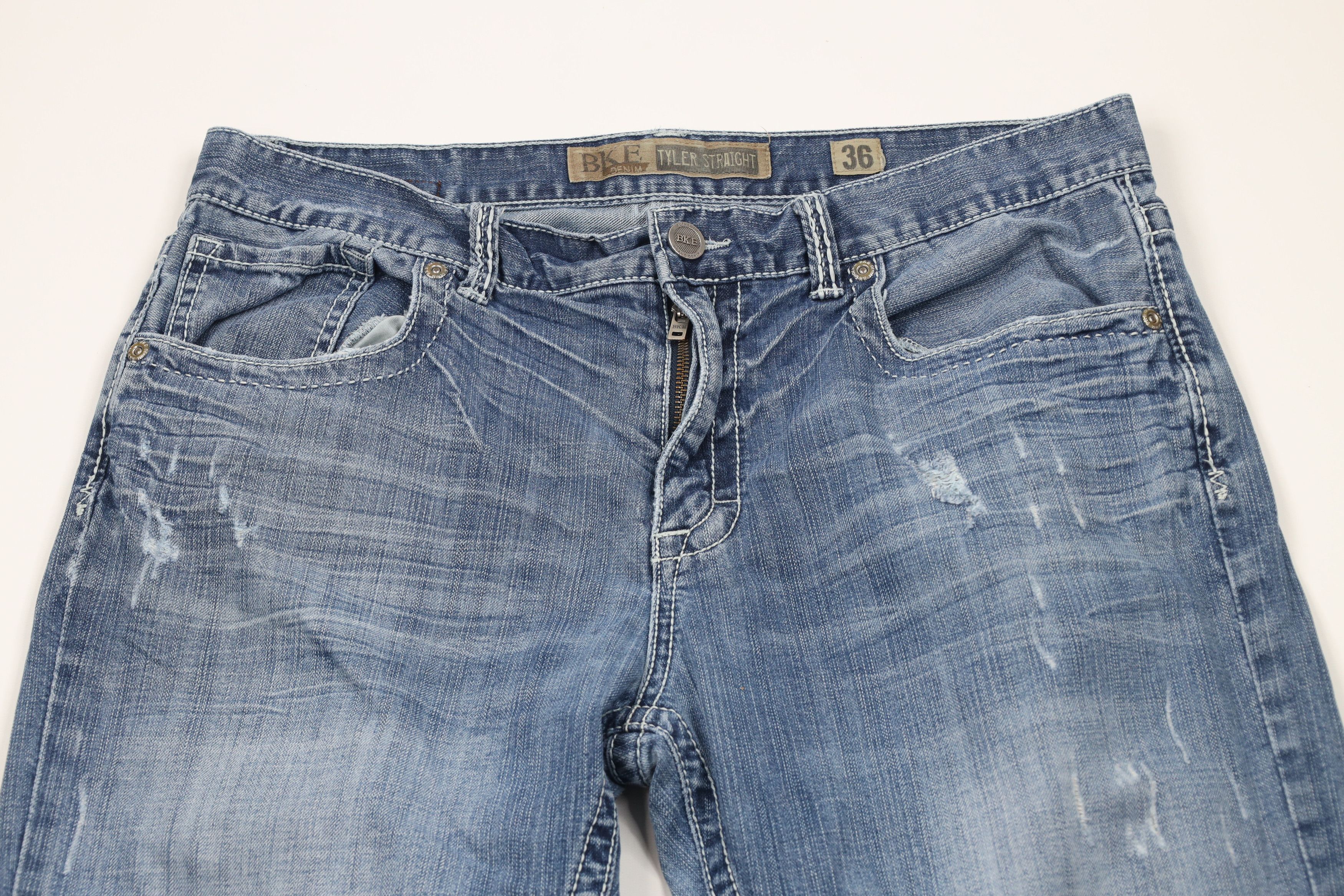 Vintage Buckle BKE Thick Stitch Jake Straight Leg Denim Jeans Blue Size US 36 / EU 52 - 2 Thumbnail