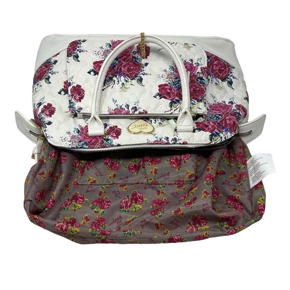 Betsey Johnson BETSEY JOHNSON- Floral Satchel With Crossbody Strap Size ONE SIZE - 5 Thumbnail