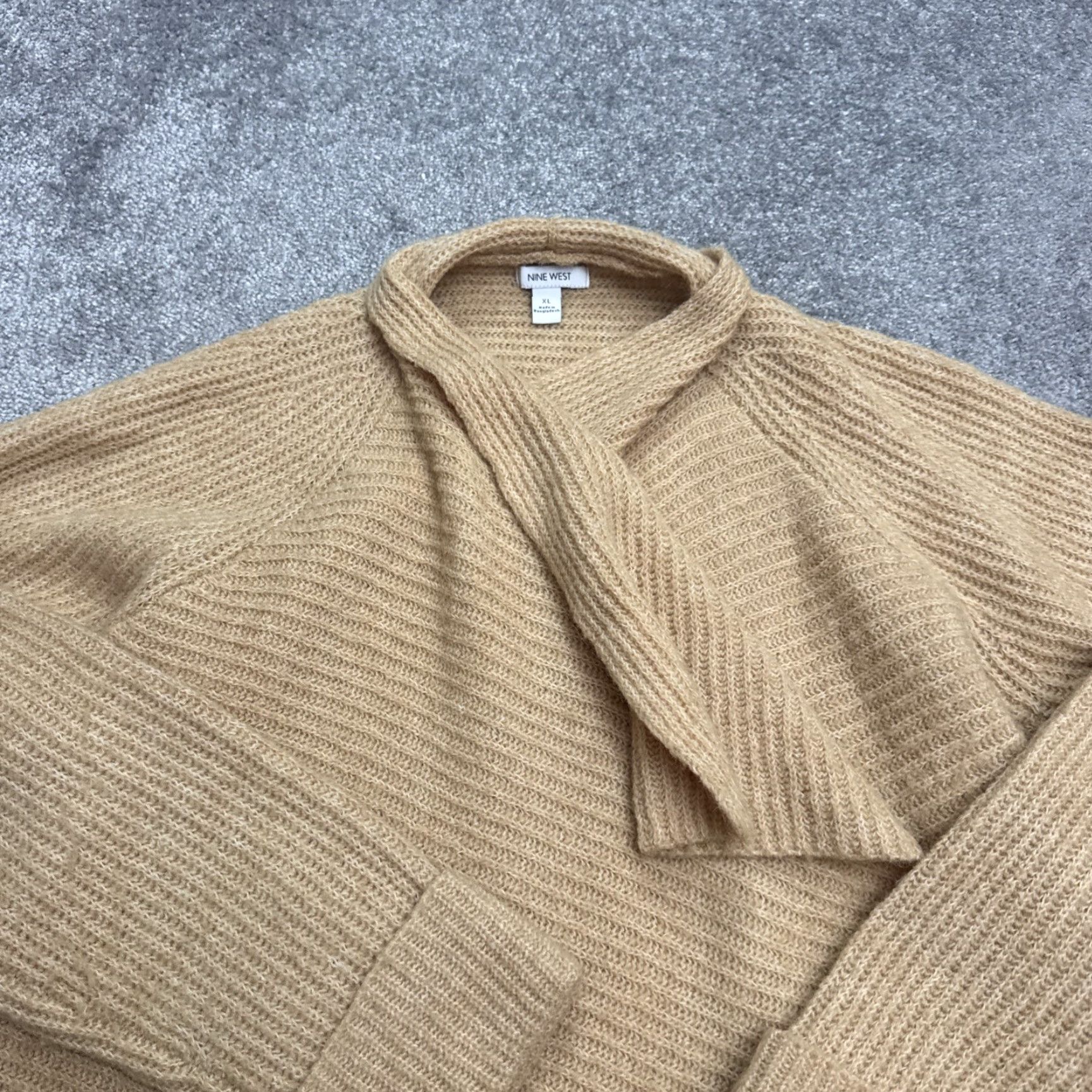 Nine West VINTAGE Nine West Wool Blend Open Front Cardigan Sweater Womens XL Brown Casual Knit Autumn Winter Size XL / US 12-14 / IT 48-50 - 3 Thumbnail