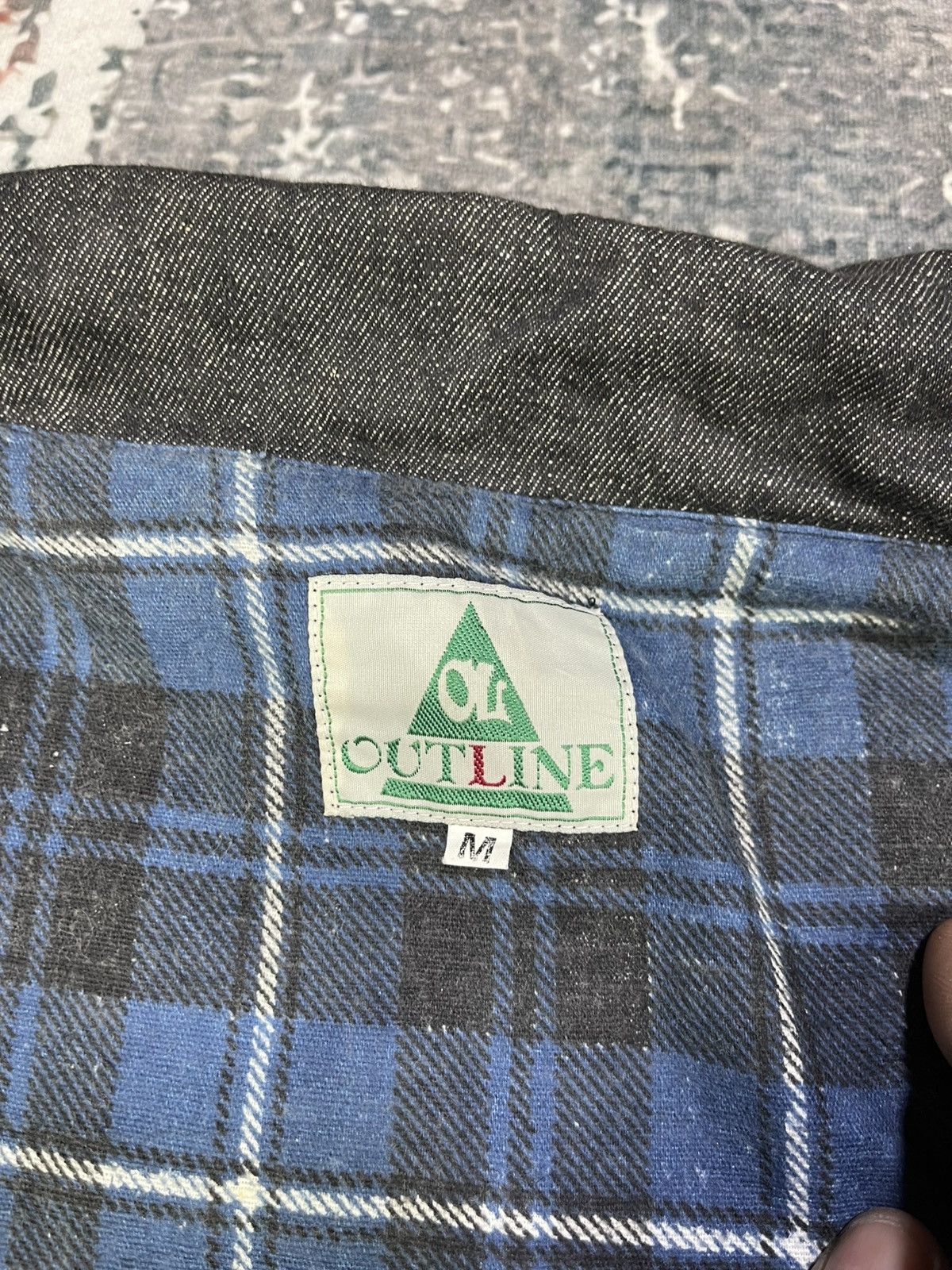 Japanese Brand Vtg Outline Chambray Flannel Lining Chore Jackets Size US M / EU 48-50 / 2 - 14 Thumbnail