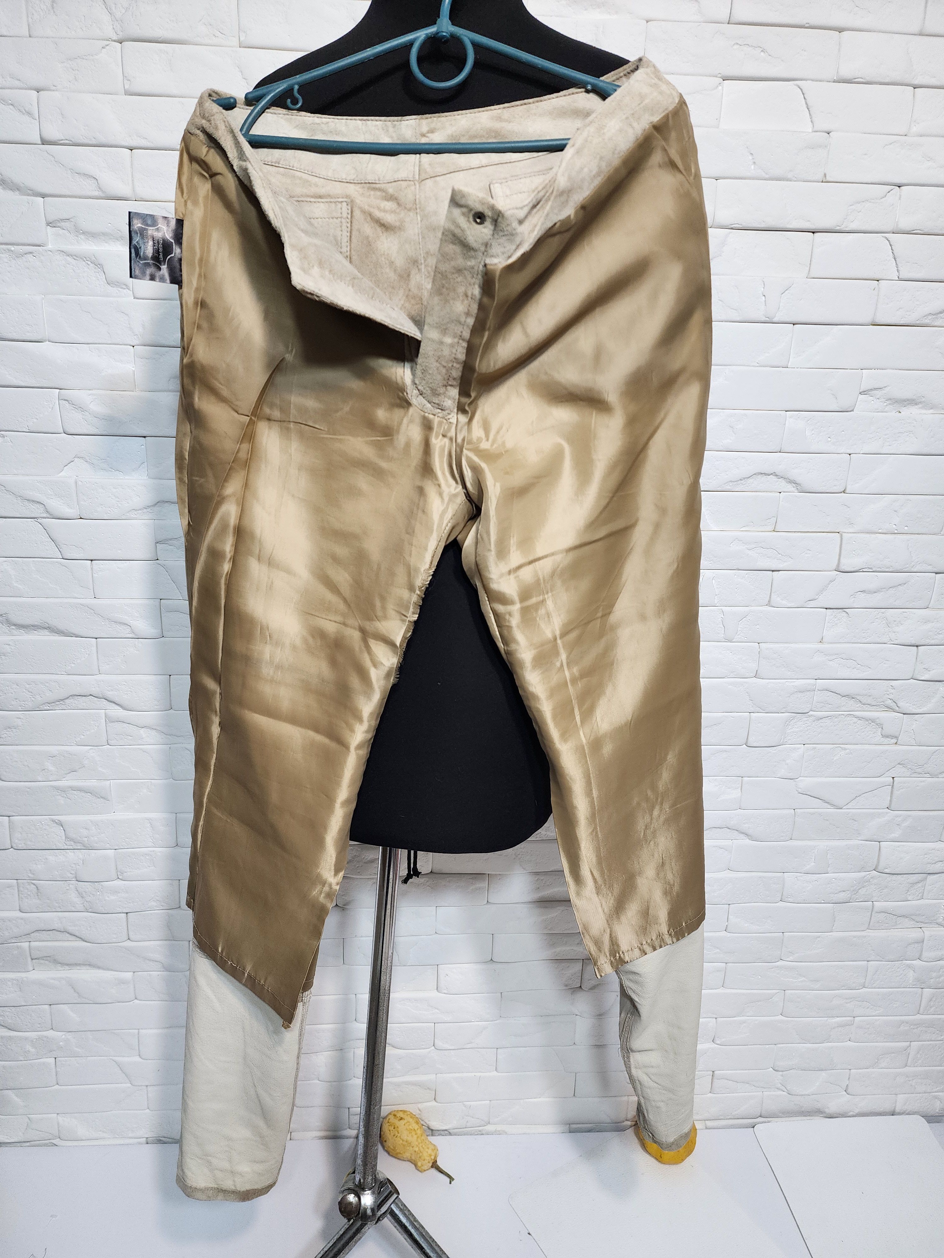 Genuine Leather Gray Leather Pants: Men's Soft Suede Trousers Size US 33 - 10 Thumbnail