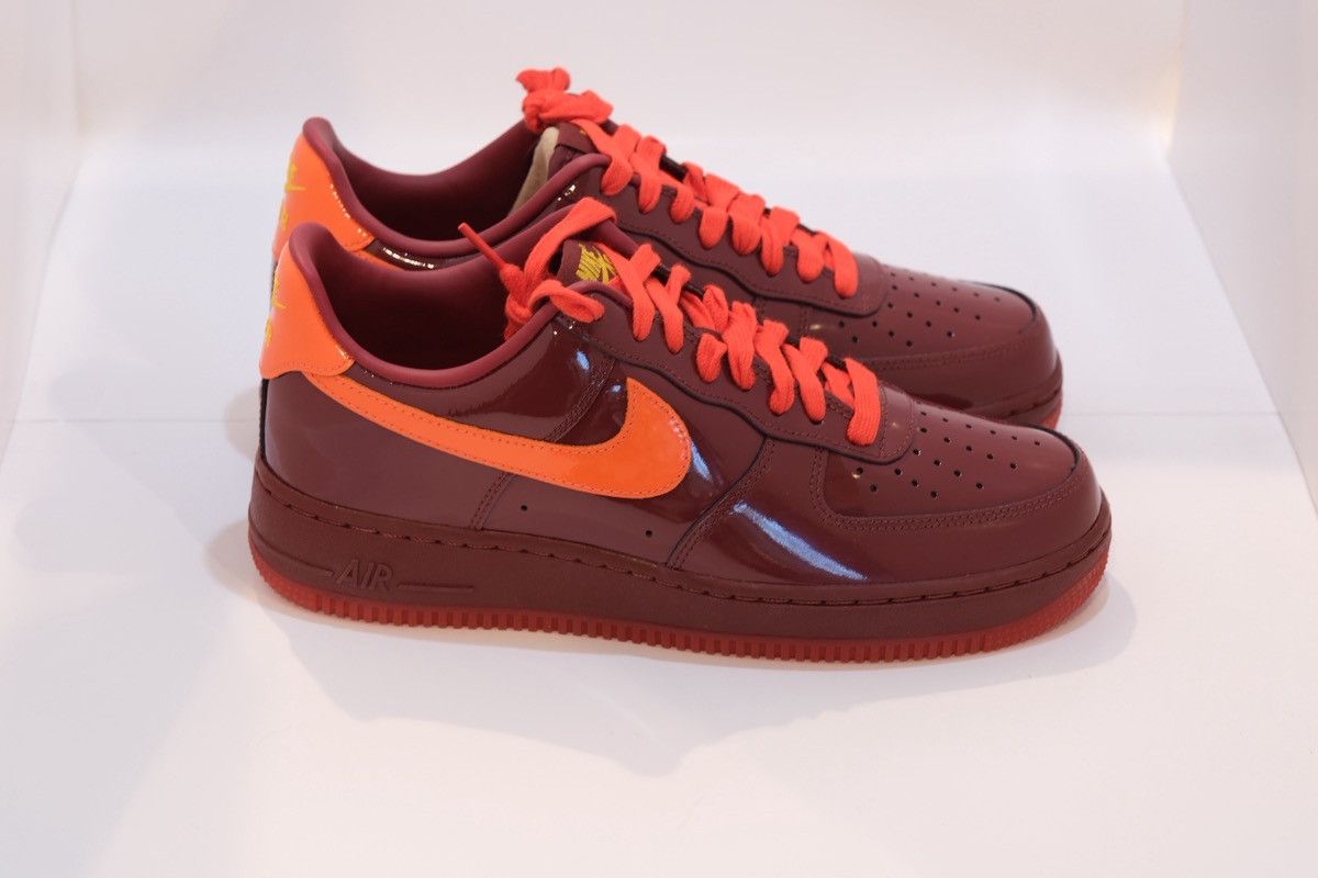 Nike Nike Air Force 1 Low Patent Leather Team Red Orange Size US 9 / EU 42 - 4 Thumbnail