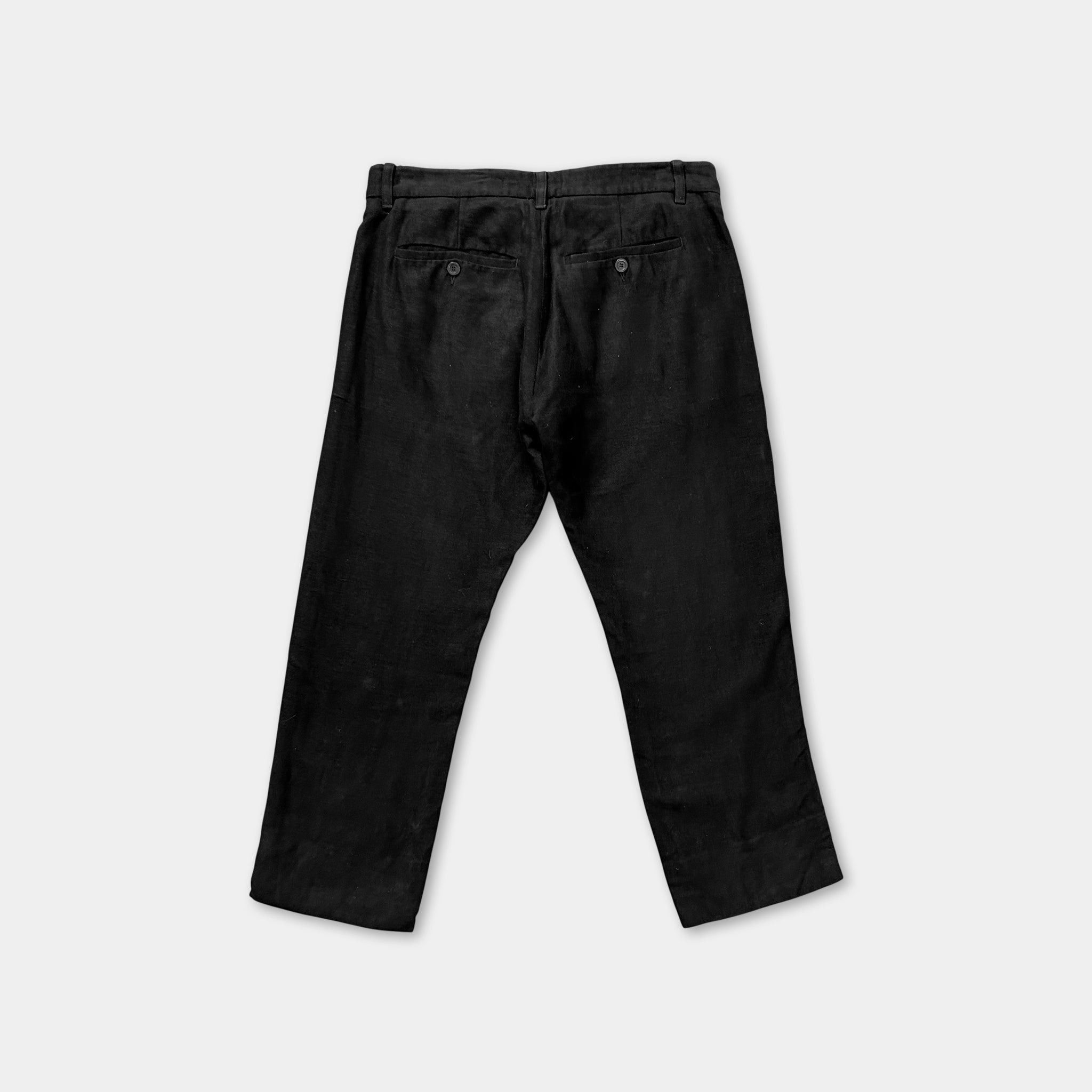 Rick Owens Rick Owens Black Linen Three-Quarter Pants Size US 30 / EU 46 - 5 Thumbnail