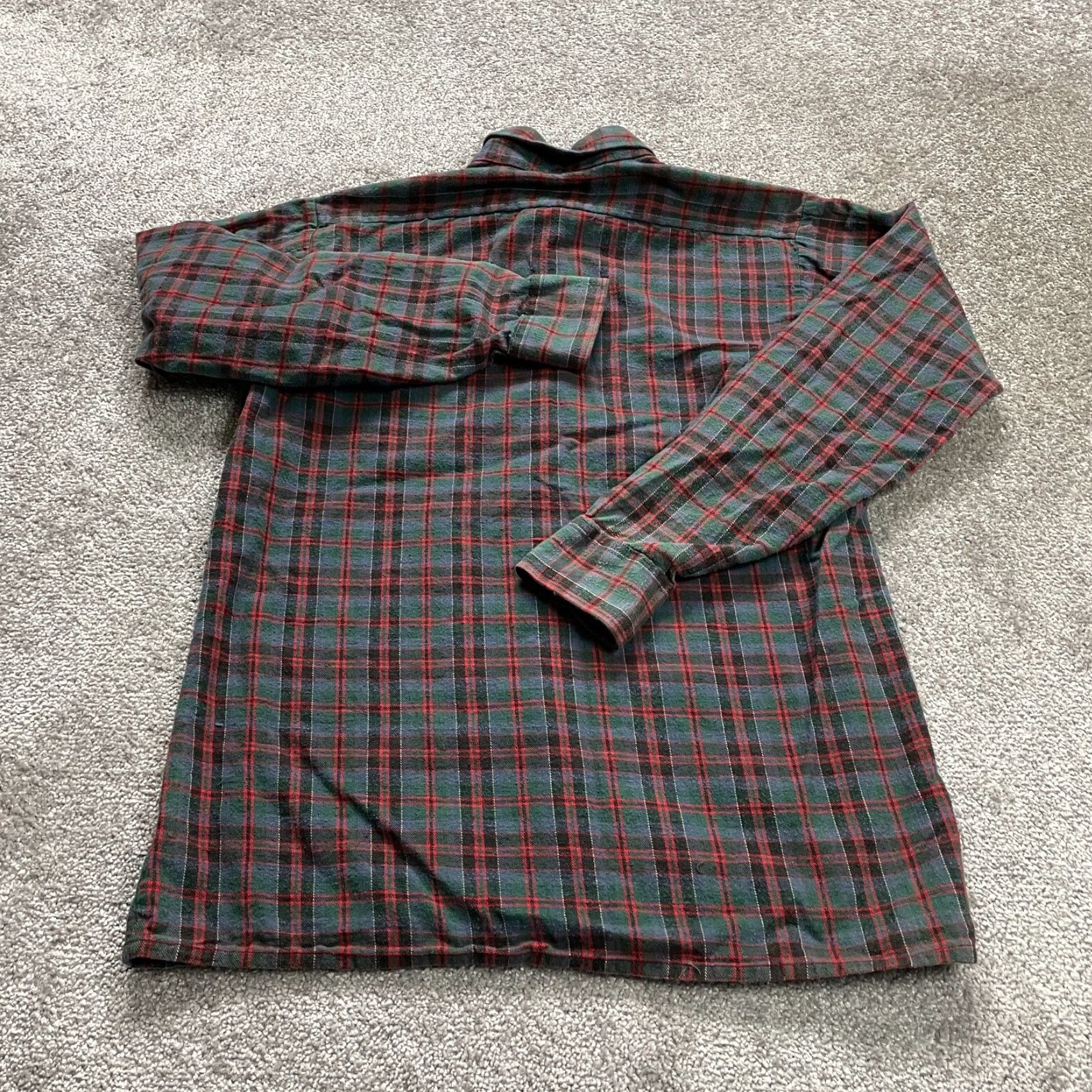 Van Heusen Van Heusen Shirt Men Medium Multicolor Plaid Flannel Long Sleeve Button-Down Casual Cotton Mens Size US M / EU 48-50 / 2 - 3 Thumbnail