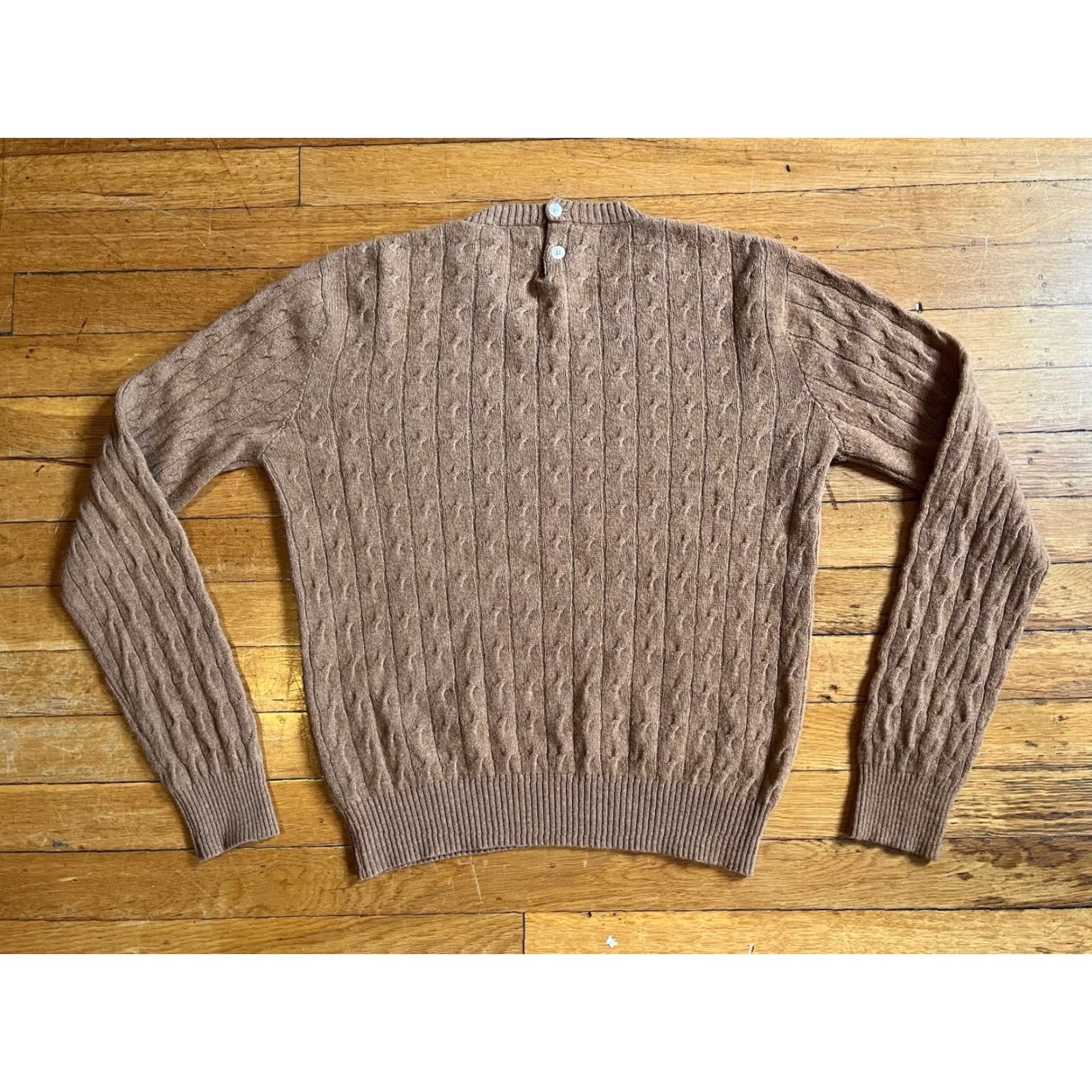 Vintage Italtempo Cashmere Sweater Women’s Large Beige Made In Italy Cableknit Size L / US 10 / IT 46 - 6 Thumbnail