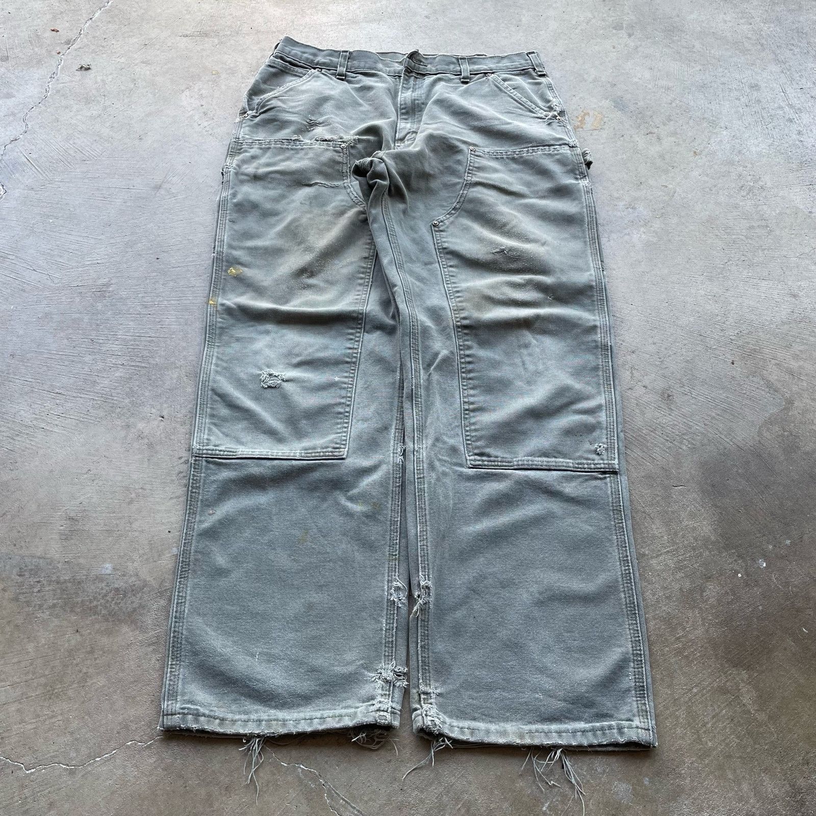 Vintage VINTAGE GREEN CARAHRTT DOUBLE KNEE PANTS 34X31 BAGGY Size US 34 / EU 50 - 1 Thumbnail