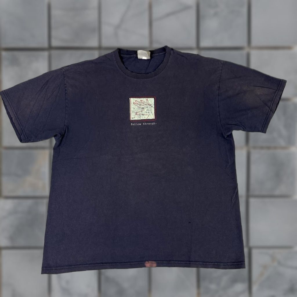 Nike VINTAGE Nike Shirt Mens L Blue Basketball Swoosh Follow Through Distressed L Size US L / EU 52-54 / 3 - 1 Thumbnail