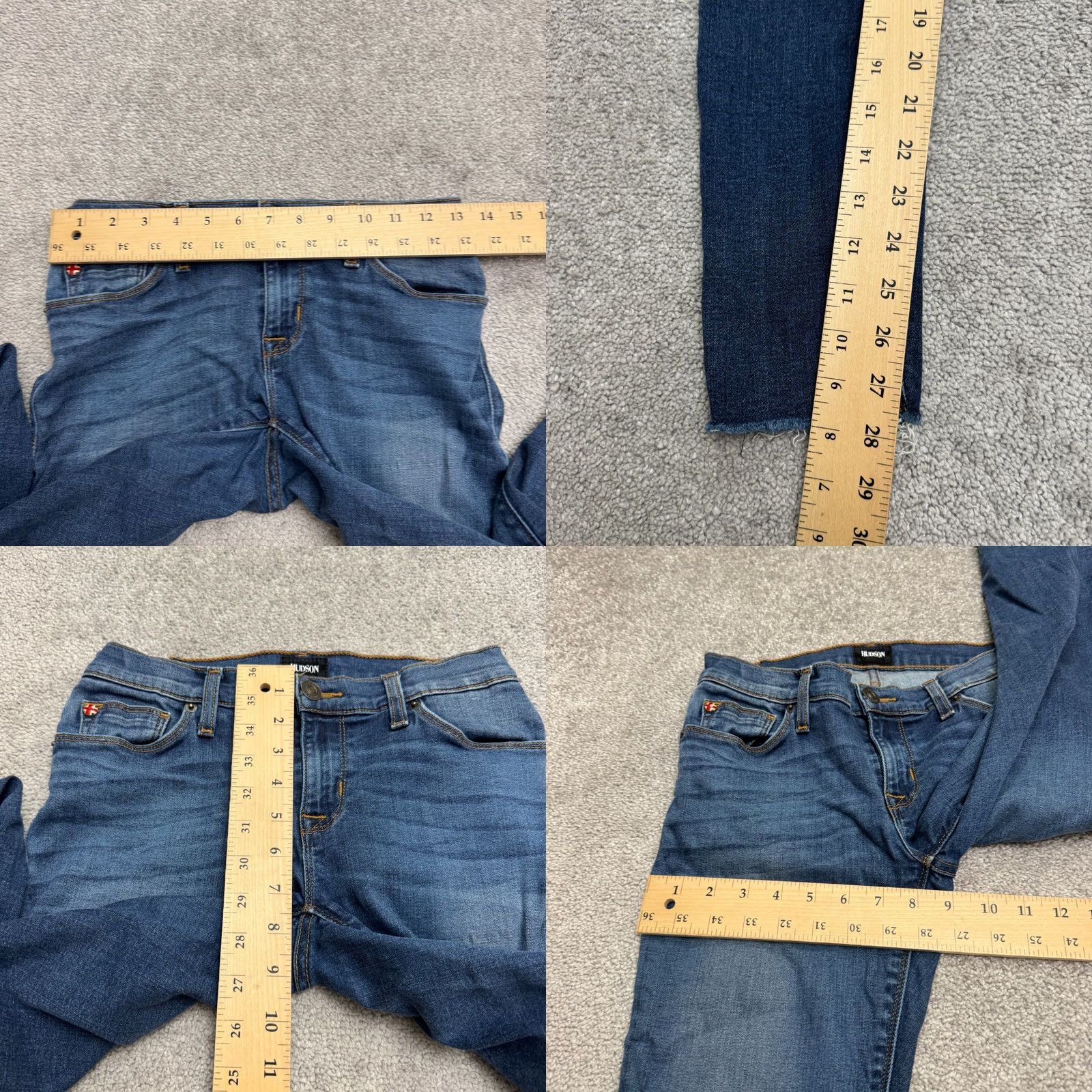 Hudson Hudson Krista Womens 26 Jeans Skinny Ankle Dark Wash Denim Stretch Raw Hem Sukh Size 26" / US 2 / IT 38 - 9 Thumbnail