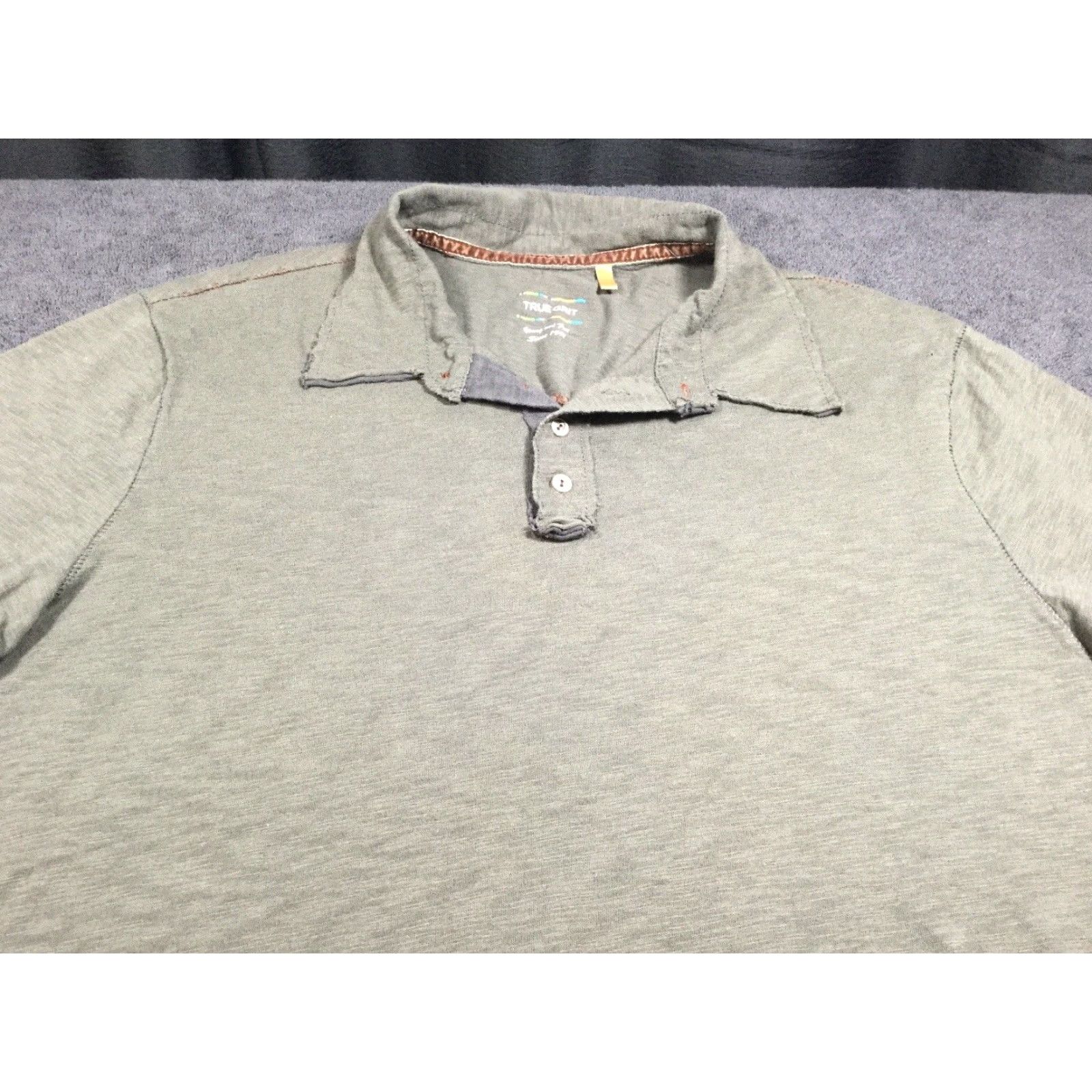 Vintage True Grit Polo Shirt Men Medium Short Sleeve Gray-Green Mix Casual Vintage Size US M / EU 48-50 / 2 - 2 Thumbnail